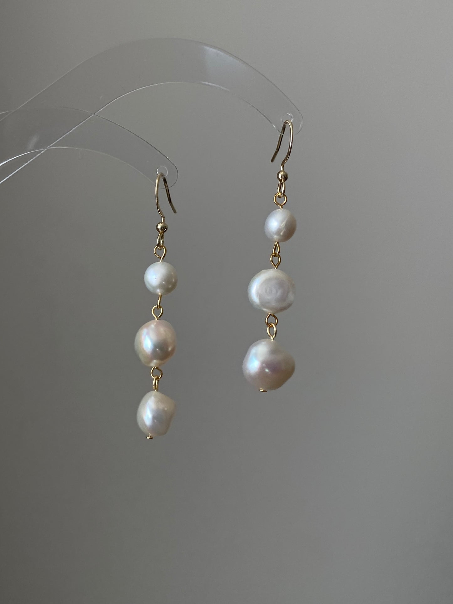 Minimalist Baroque Pearl Earrings - Dainty Wear Bridal Earring | Handmade Gold Pearl Earring | Wedding Jewellery | Bridesmaid Gift