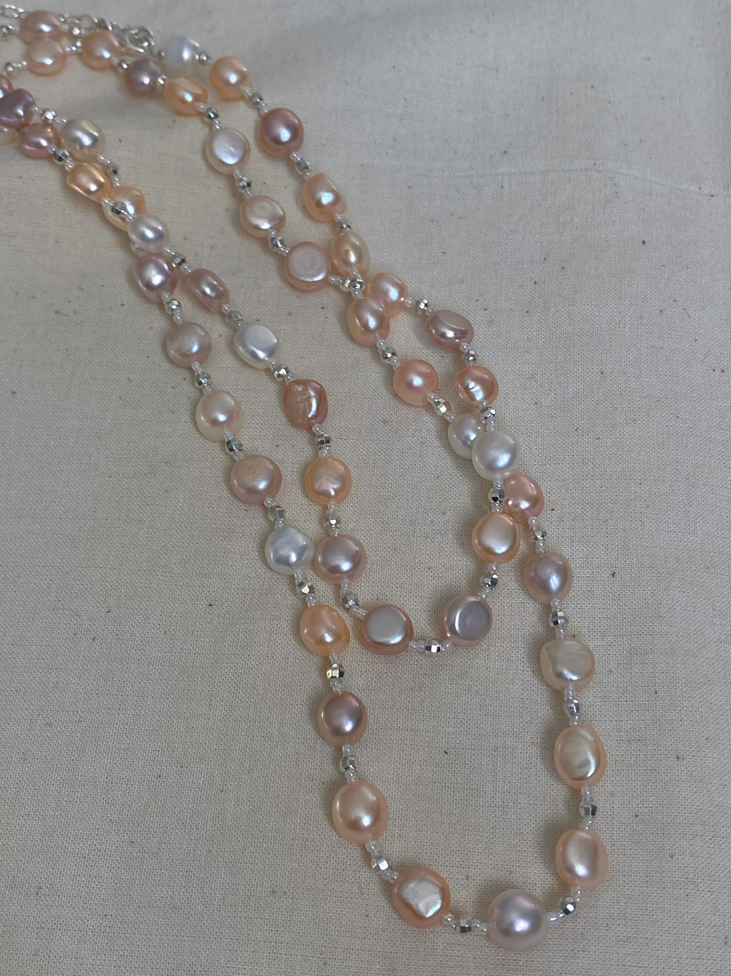 Multicolor Baroque Pearl Long Necklace Convertible Layering Necklace Natural Freshwater Pearls Handmade multiple use necklace gift for her
