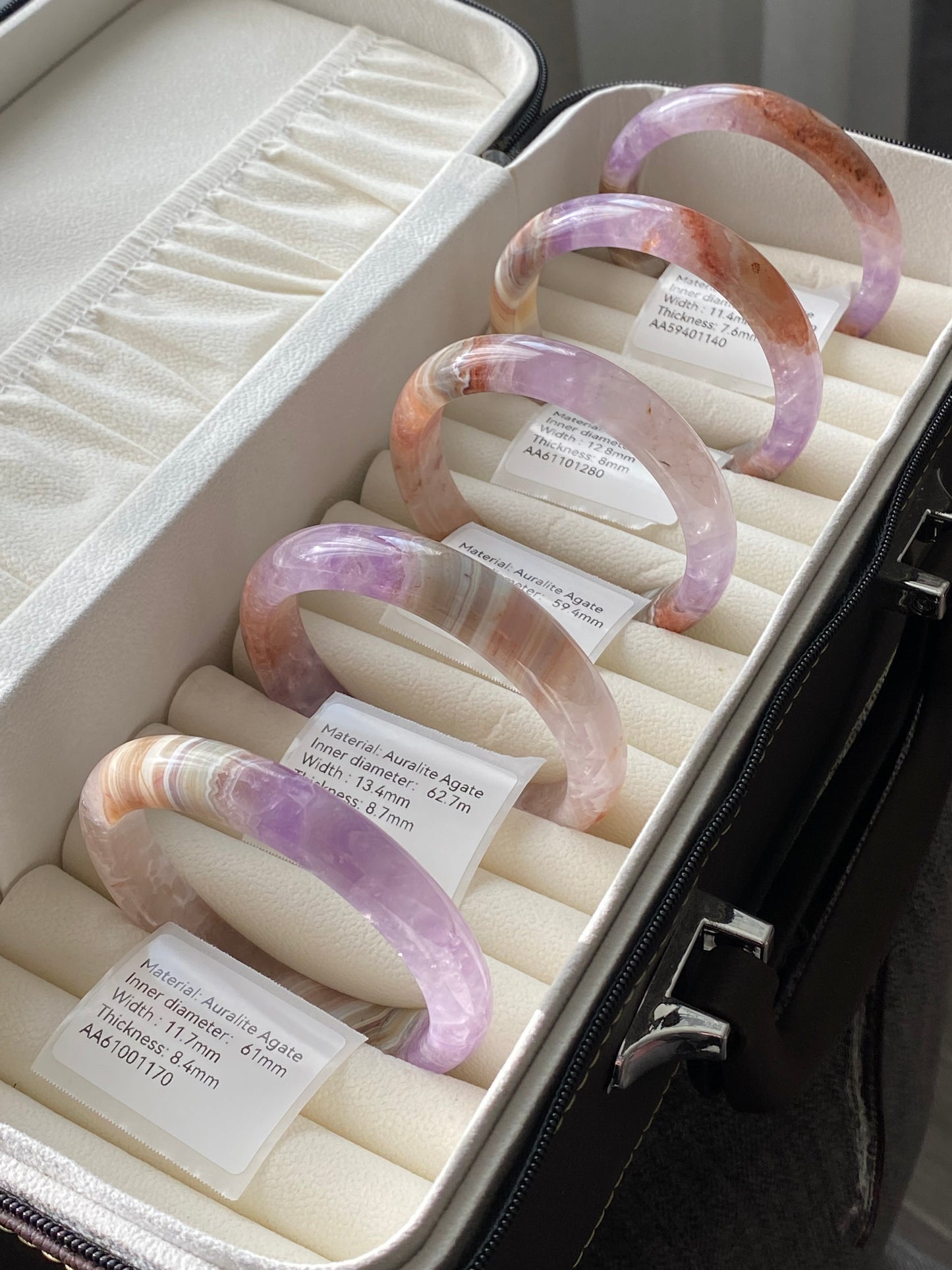 Natural Auralite Agate Bangle Bracelet | Energy Healing Crystal Bracelet- Elegant Gradient gemstone gift for her multi-color bangle