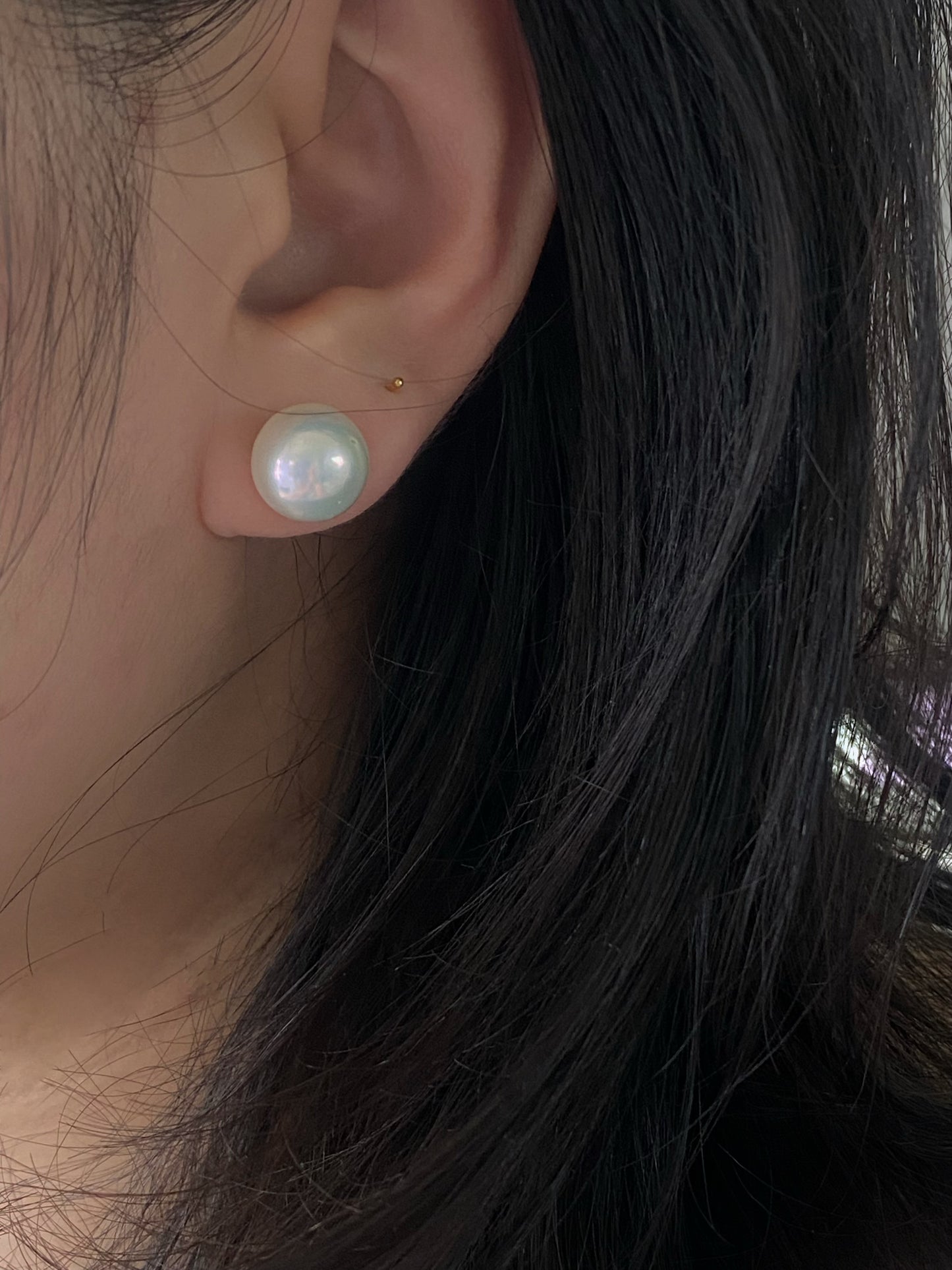 11mm+ Minimalist Large Pearl Stud Earrings Classic Freshwater Pearl Jewelry Elegant Statement Earrings gift for Mom anniversary gift