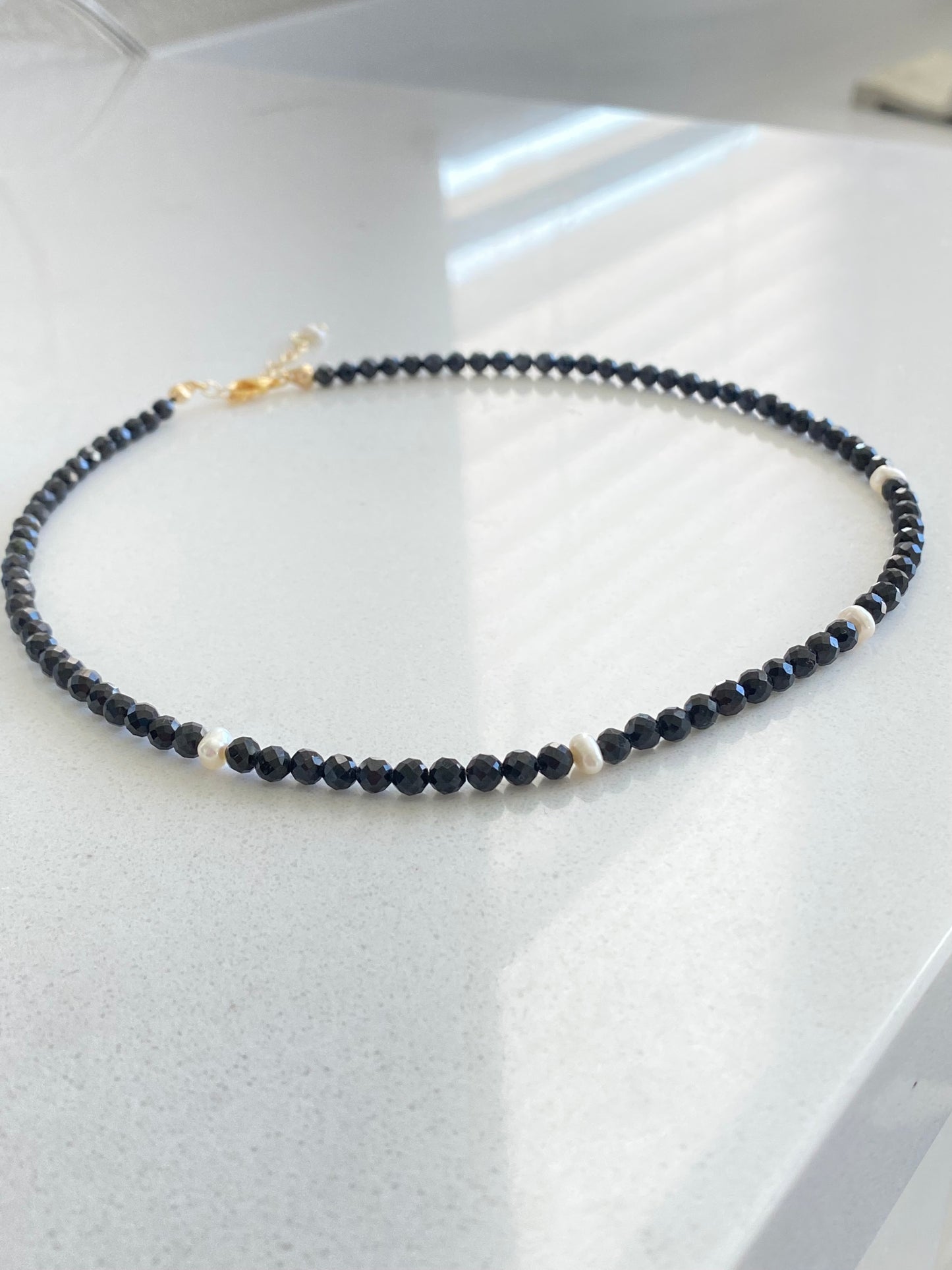 Minimalist Baroque Pearl super sparkling Dainty Black and white Modern Layering Chocker Necklace gift for her gift to them