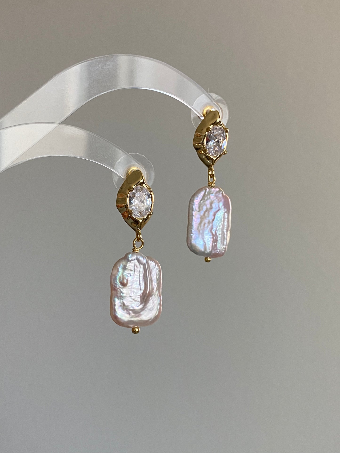 Freshwater Baroque Pearl Dangle Earrings Drop Earrings l Handmade Statement Earrings l Wedding Bridal Gift l Elegant Sparkling gift for her