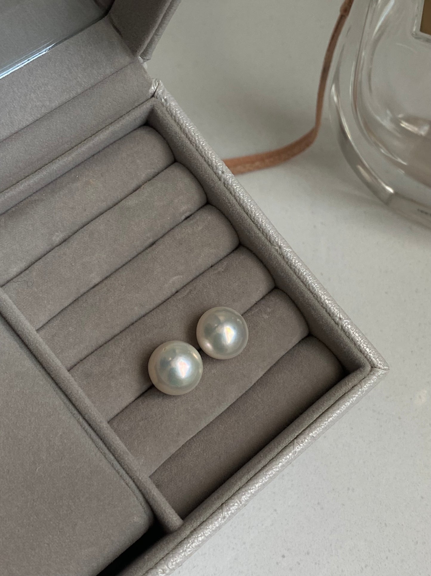 11mm+ Minimalist Large Pearl Stud Earrings Classic Freshwater Pearl Jewelry Elegant Statement Earrings gift for Mom anniversary gift