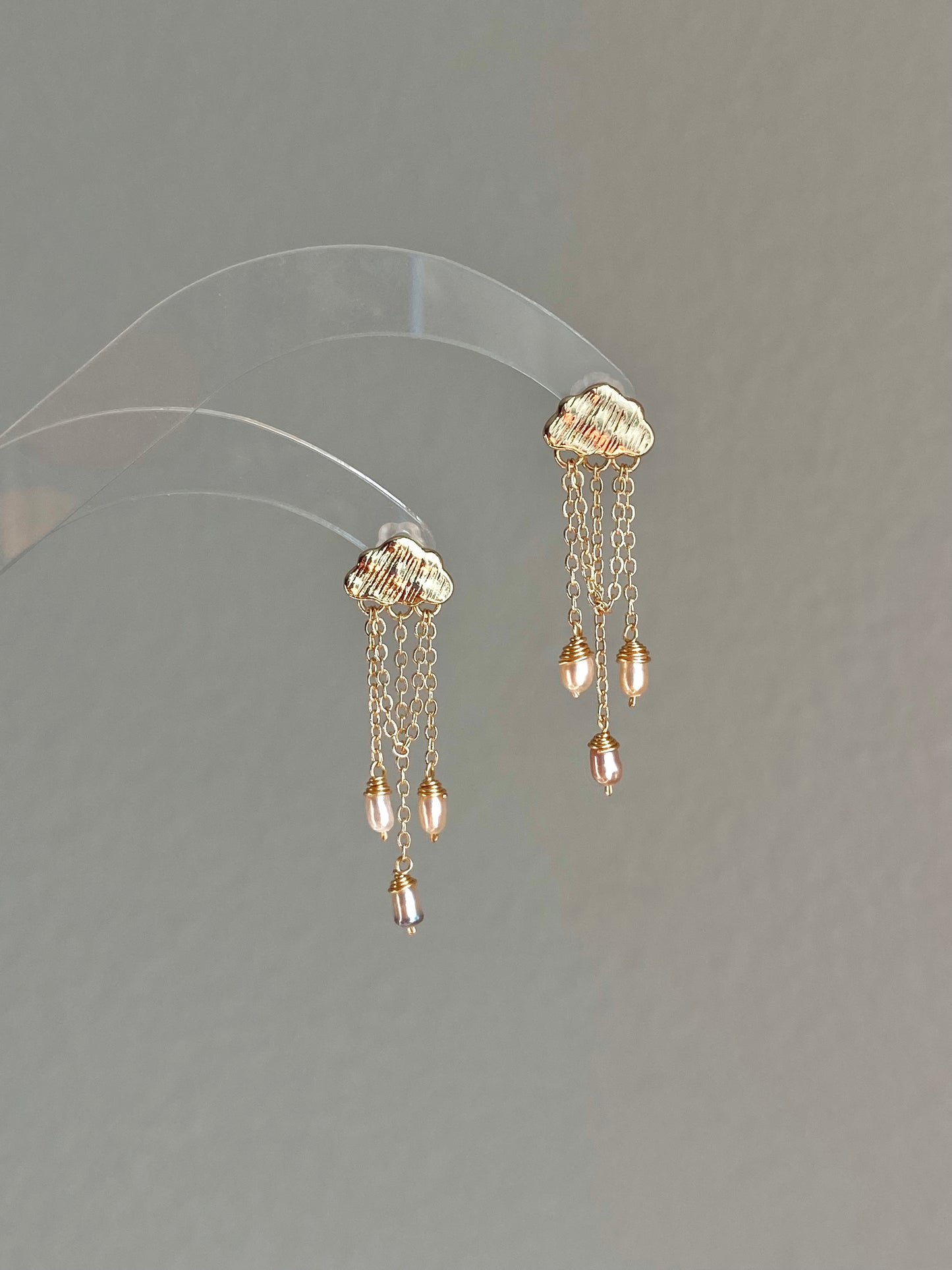 Fancy fun Cloudy and rain drop baroque pearls stud earring-gift for her,birthday gift-Hand pick each pieces