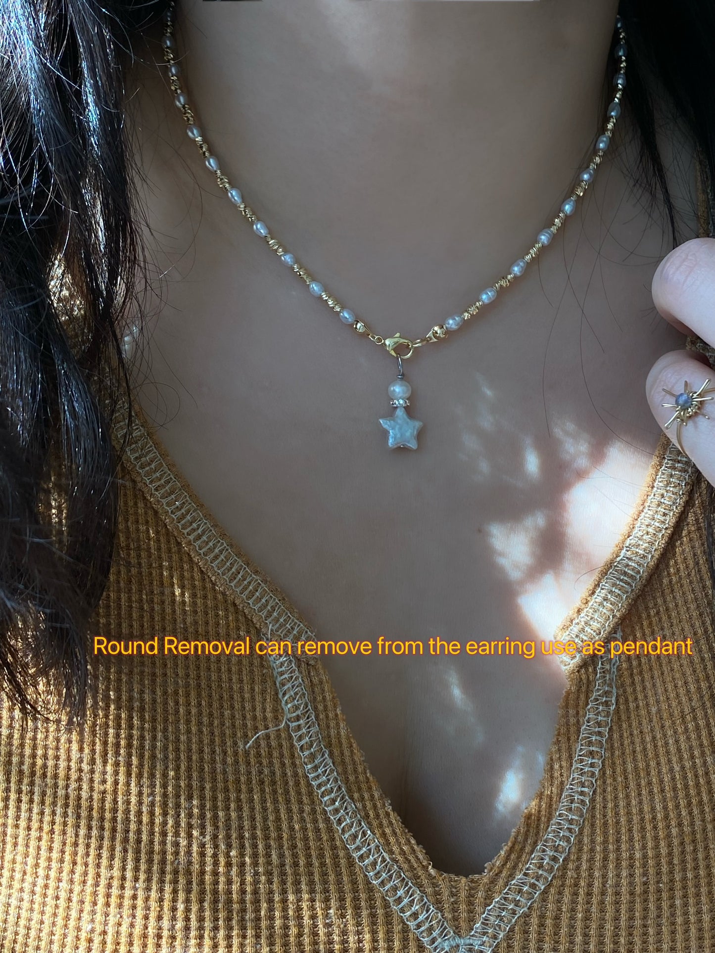 Best Wishing Bottle Pearl Earrings Baroque Pearl Star Dangle Earring Detachable Pendant 3-in-1 Necklace & Earrings Dreamy Gift for Her