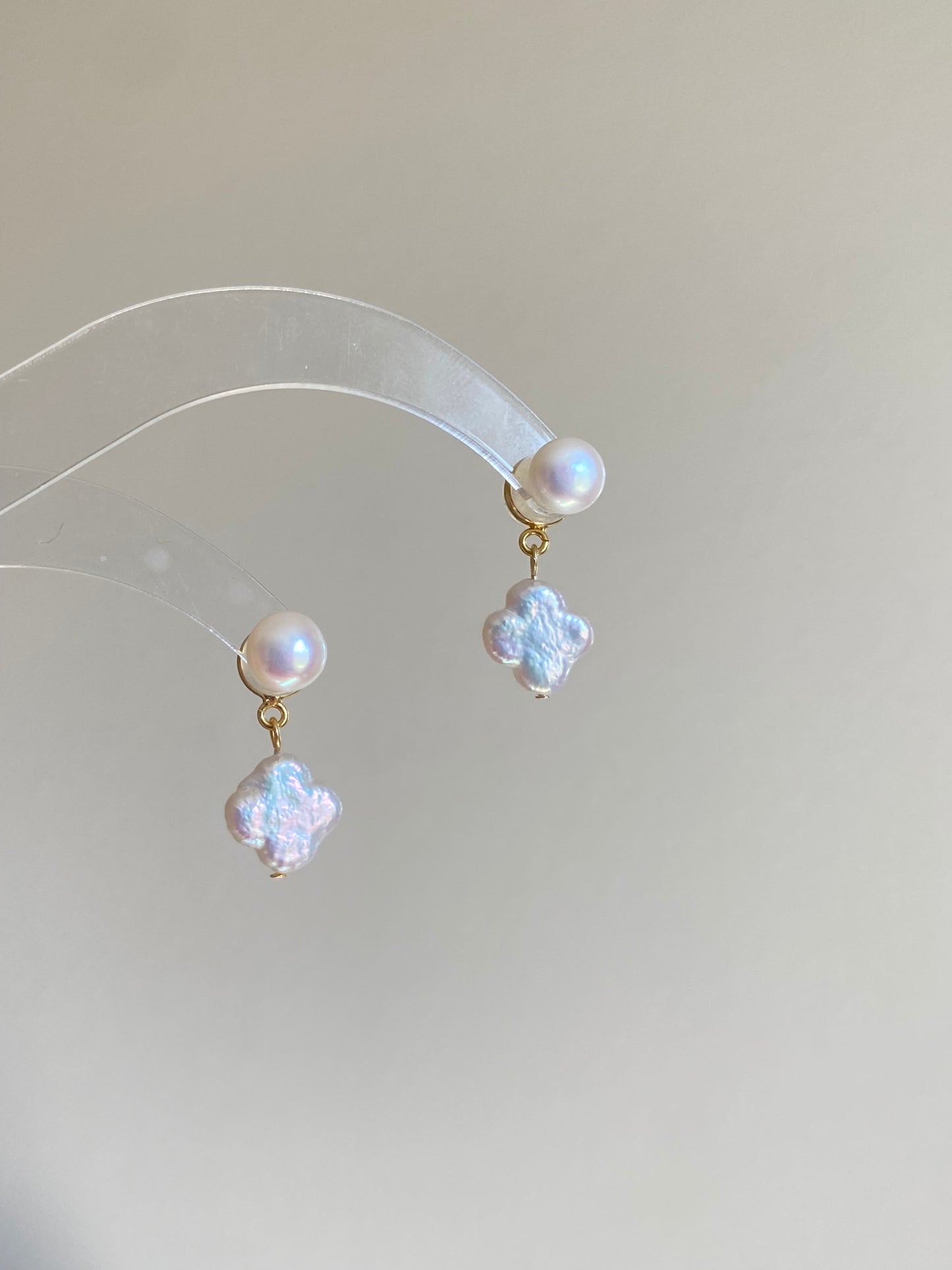 2-in-1 customizable Baroque Pearl dangle earring dainty elegant earring Bridesmaid Gift for her unique handmade earring birthday earring