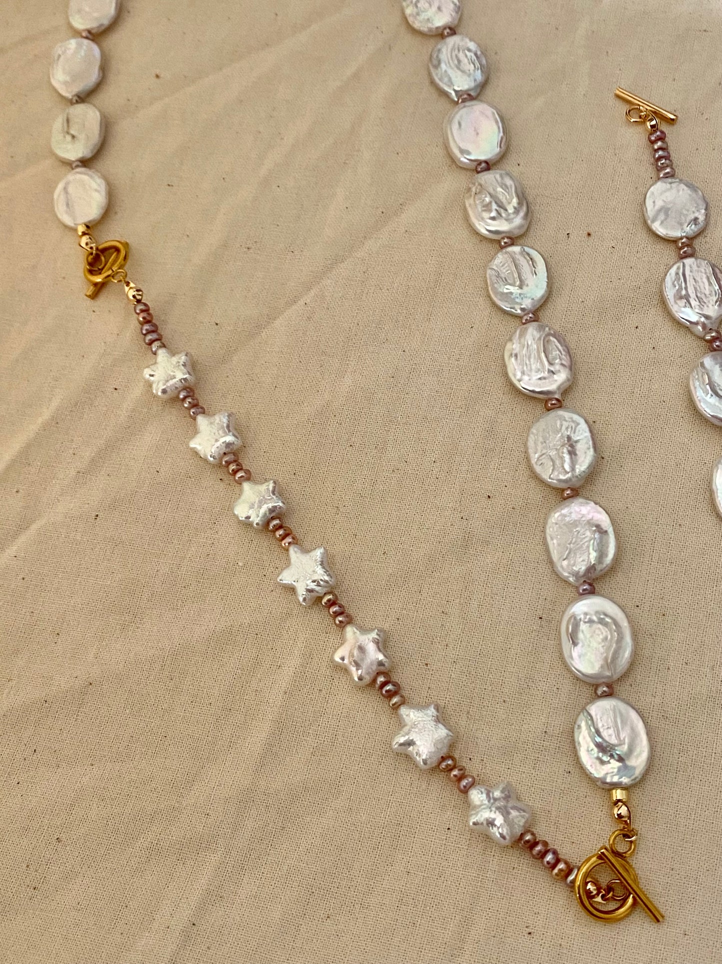 Elegant Vintage Flat Baroque Pearl Dainty Necklace – Toggle Clasp Princess Wedding Jewelry Pearl Choker Necklace Bridesmaid Gift for her