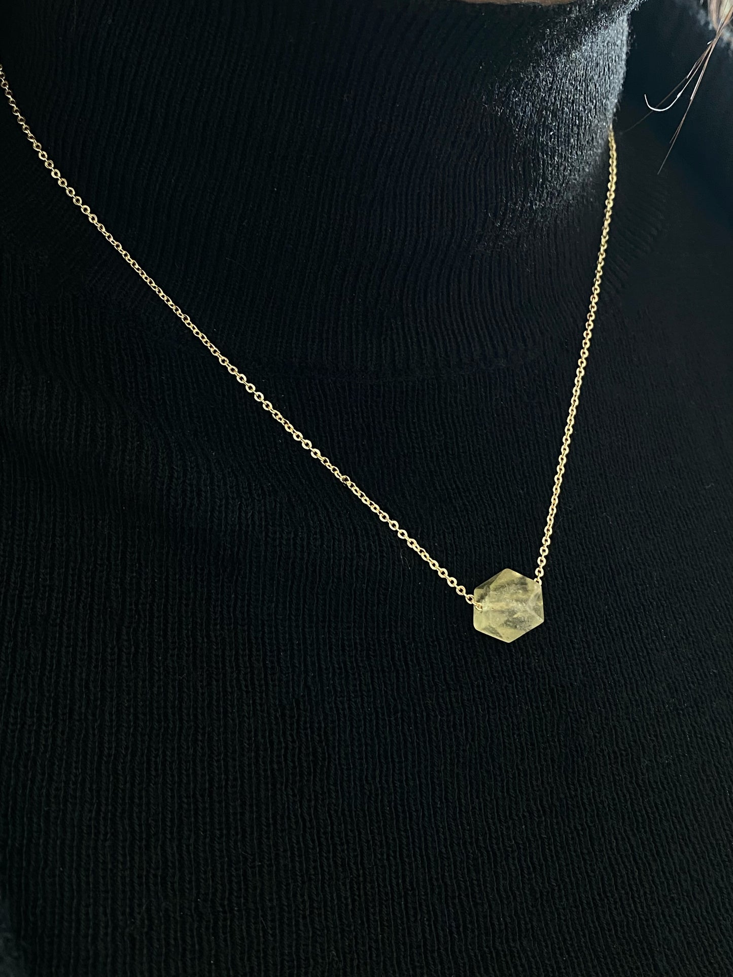 Libyan Desert Glass Tektite Necklace - Energy Healing Crystal for Clarity & Protection
