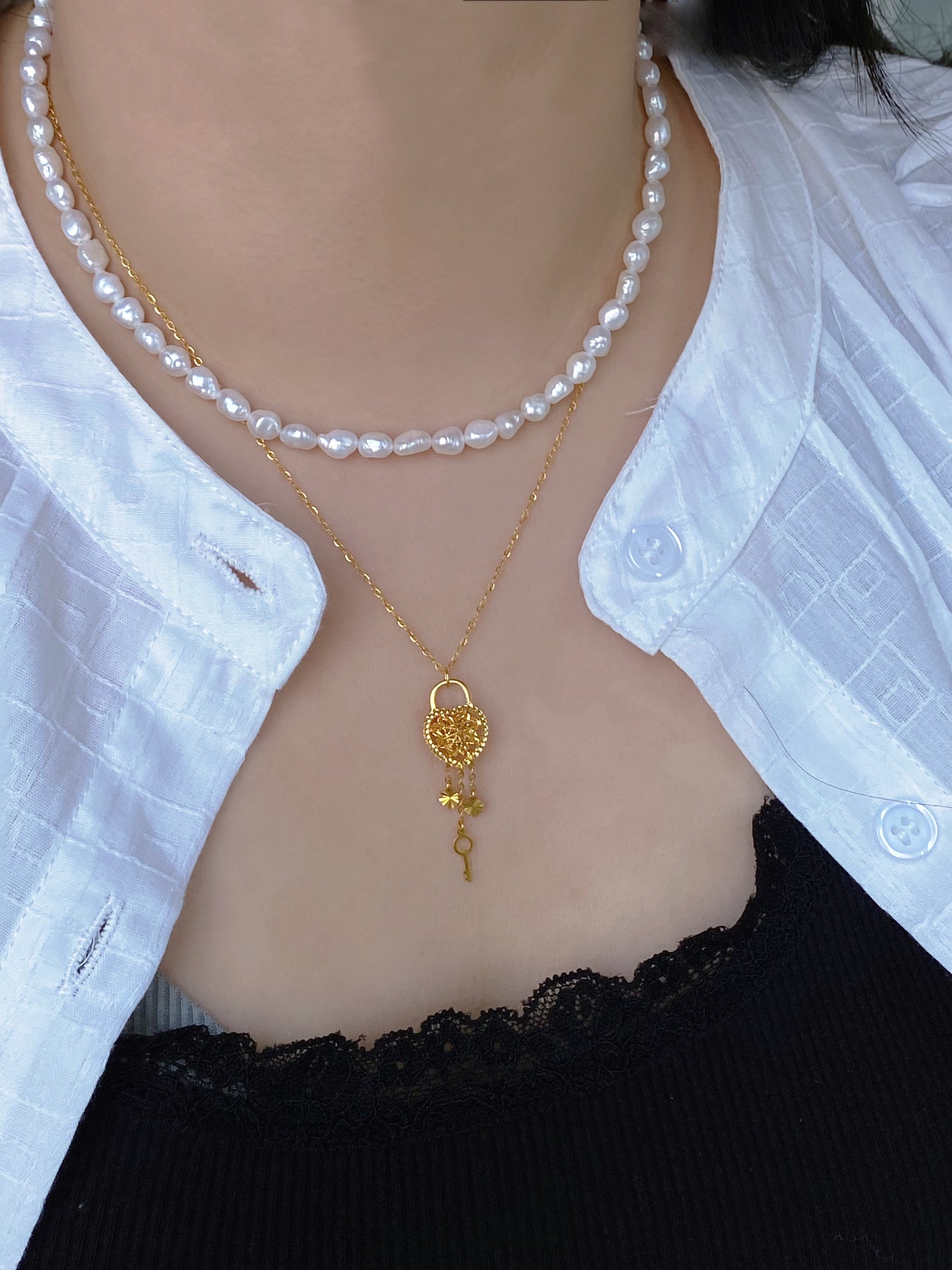 First Impression Minimalist Freshwater Pearl Dainty Necklace Baroque Pearl Layering Necklace Bridesmaid Gift Birthday Gift for Her