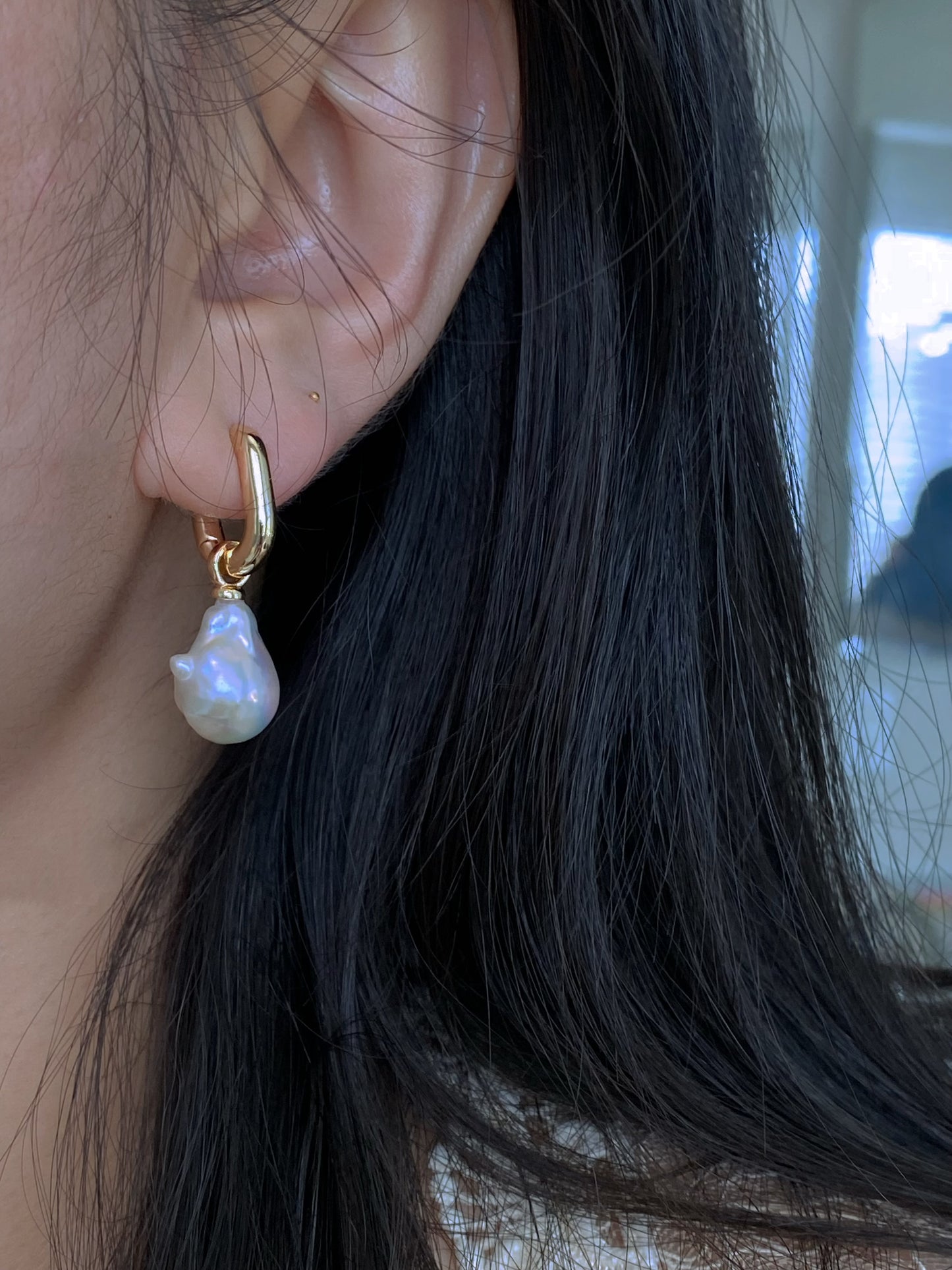 Handmade Detachable Fireball Baroque Pearl Earrings | Diamond Baroque Pearl Dangle Earring | Versatile Design |Convertible Necklace Pendant