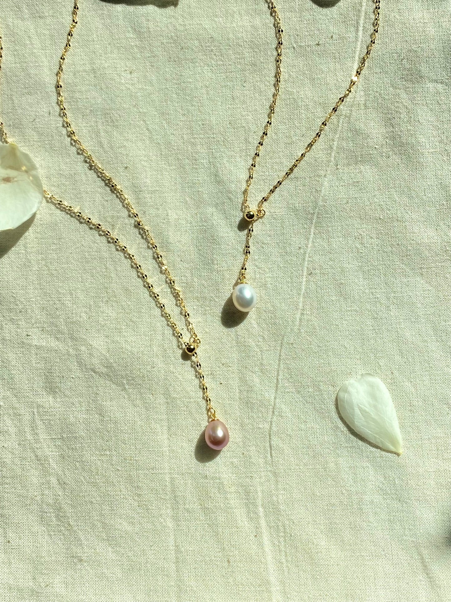 Minimalist Adjustable Lariat Necklace 18K Gold S925 Silver Water Ripple Chain, Dainty Elegant Wedding Jewelry Bridesmaid Gift for her