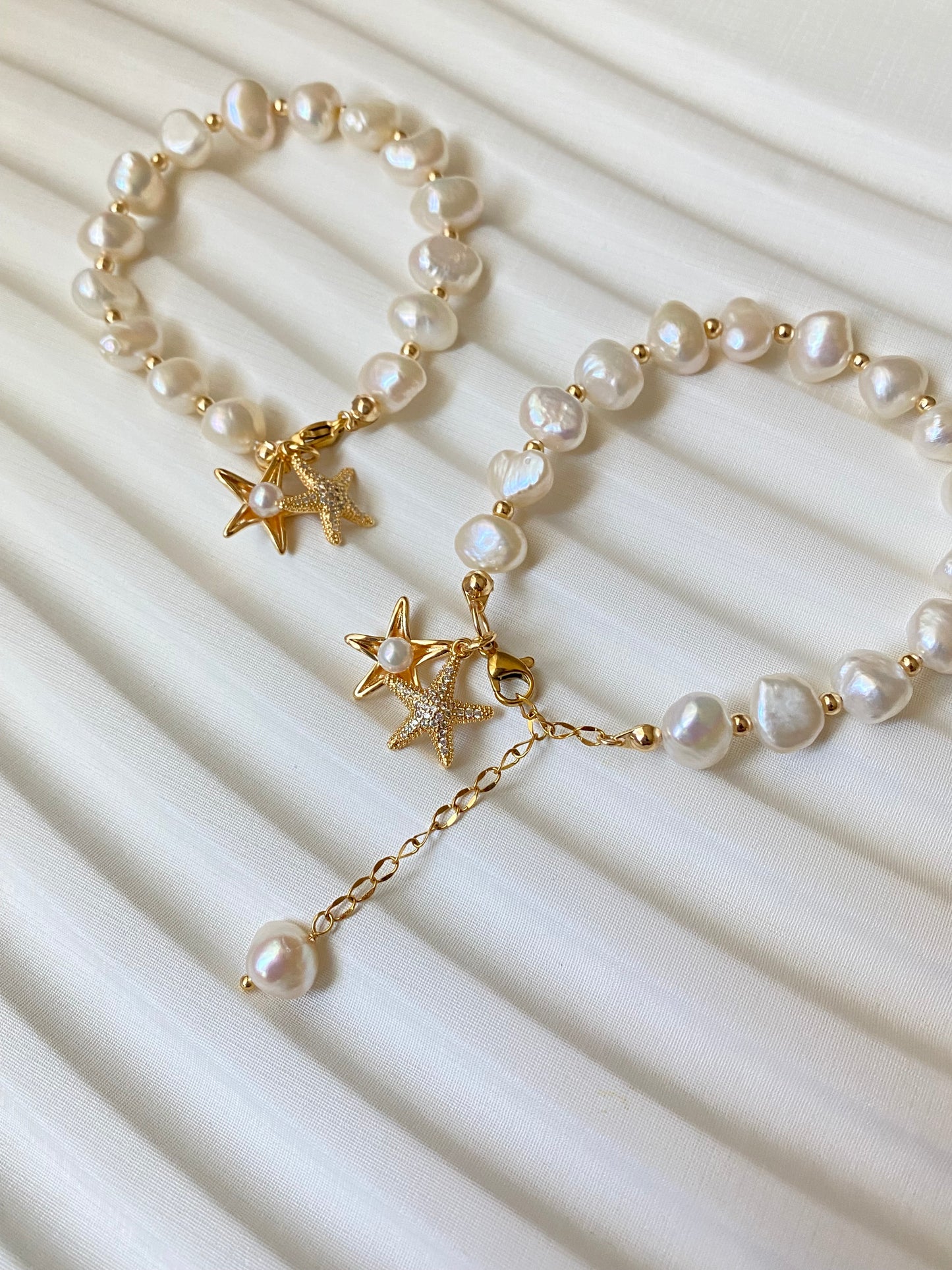 Baroque Pearl Starfish Akoya Bracelet Anklet