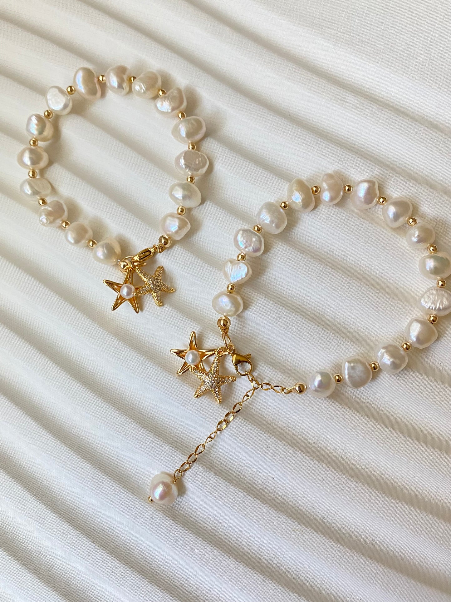 Baroque Pearl Starfish Akoya Bracelet Anklet