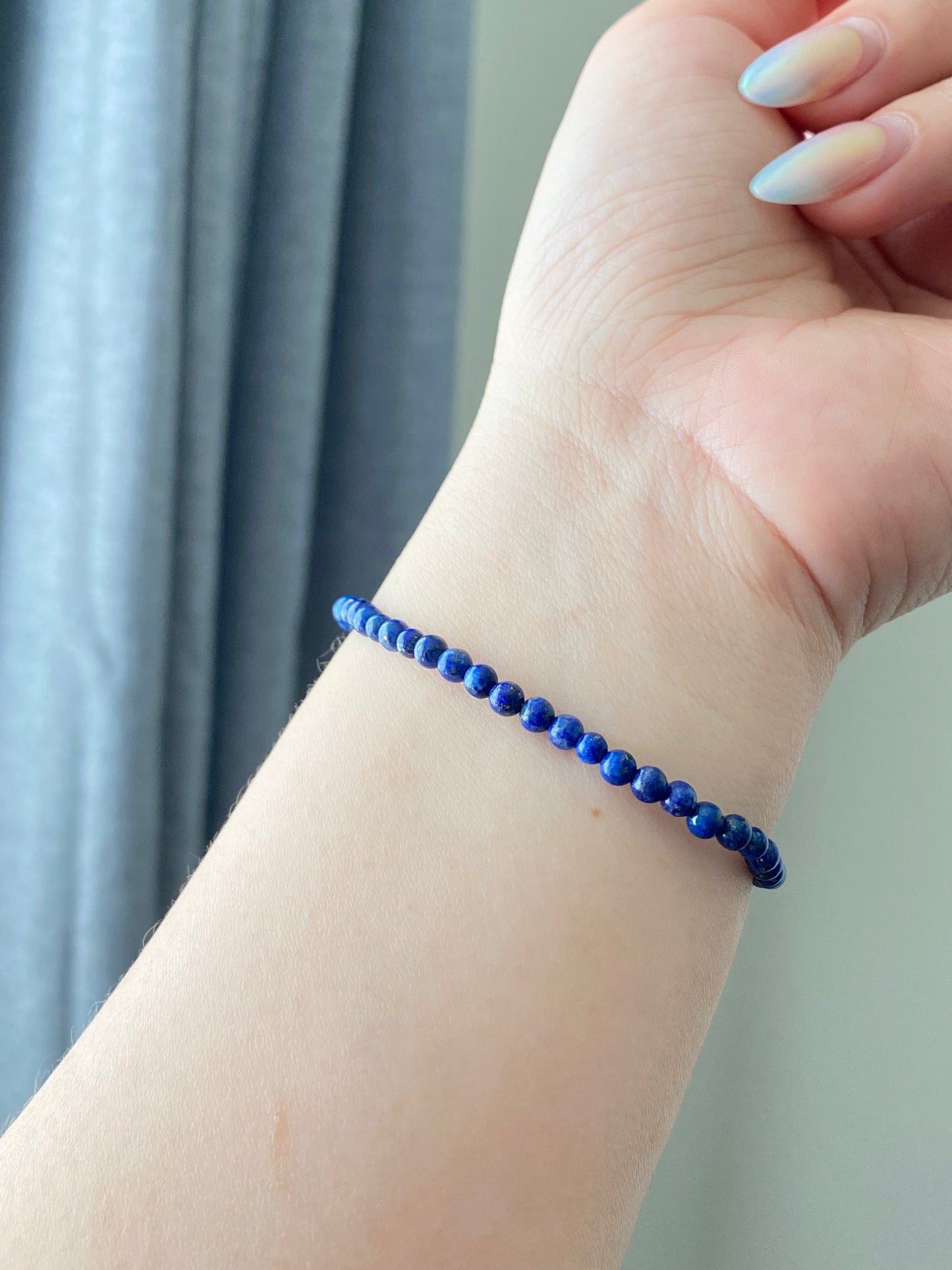 Natural High Grade Lapis Lazuli Crystal Bracelet | Physical Healing and Pain Relief | Minimalism Bracelet | Small Gemstone Bead bracelet