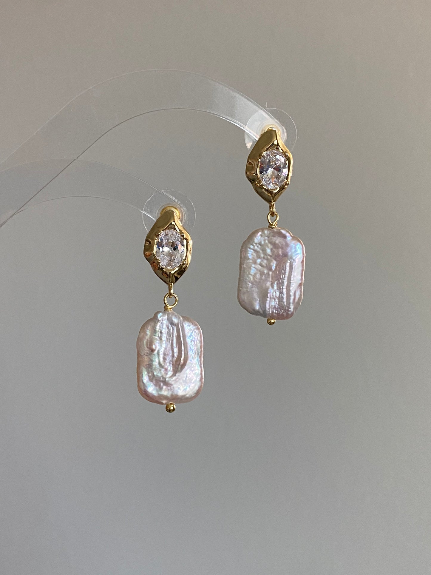Freshwater Baroque Pearl Dangle Earrings Drop Earrings l Handmade Statement Earrings l Wedding Bridal Gift l Elegant Sparkling gift for her