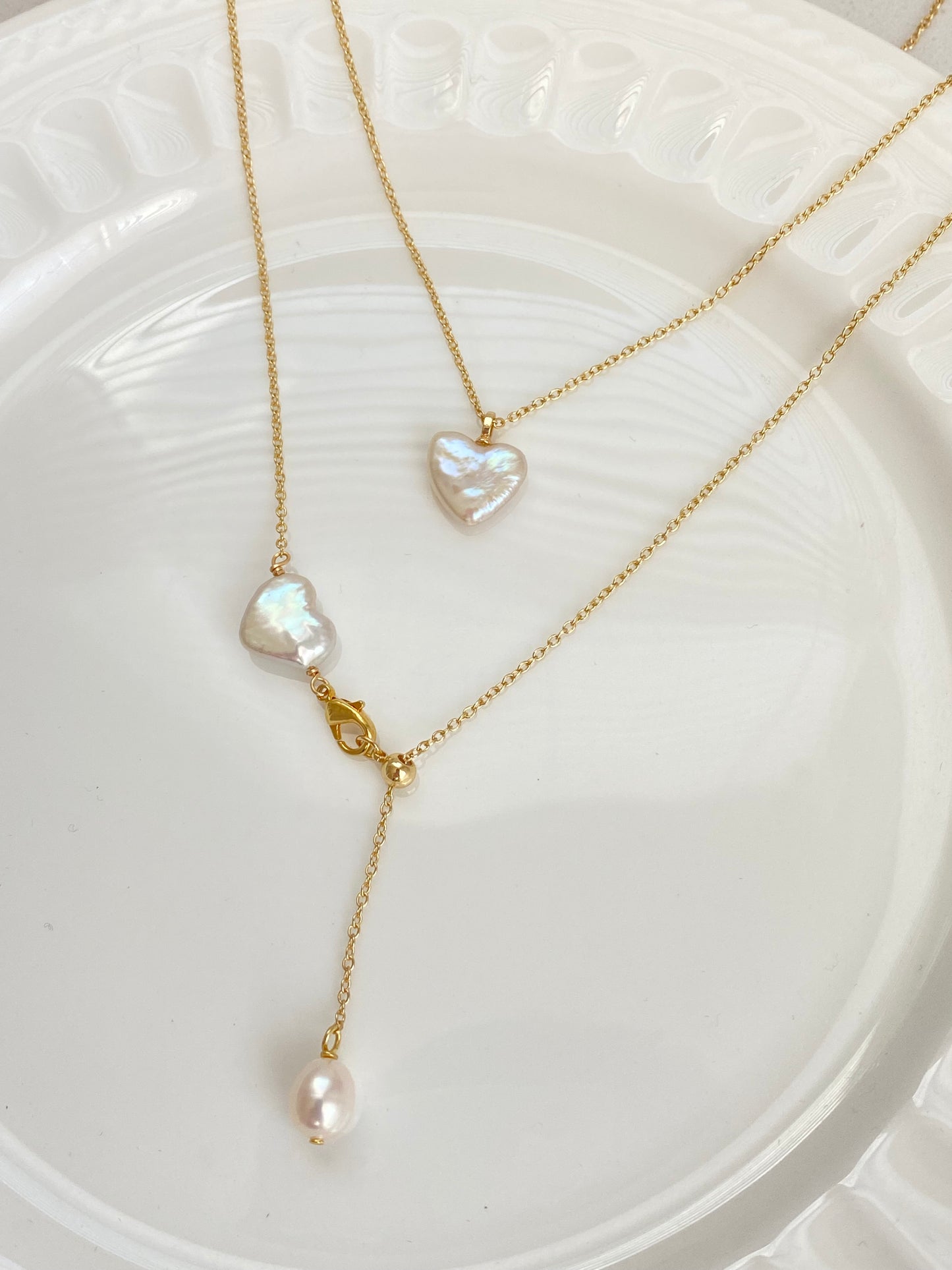 Handmade Minimalist Baroque Pearl Necklace heart Necklace slice heart chocker necklace Bridesmaid Gift for Her necklace lover gift