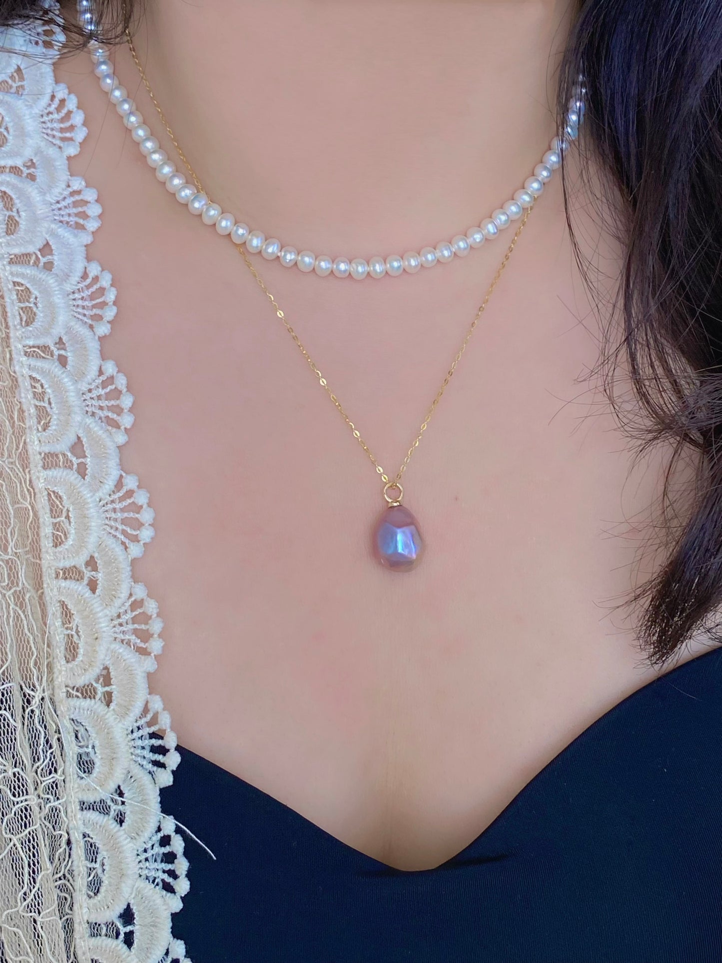 Handmade Detachable Fireball Baroque Pearl Earrings | Diamond Baroque Pearl Dangle Earring | Versatile Design |Convertible Necklace Pendant