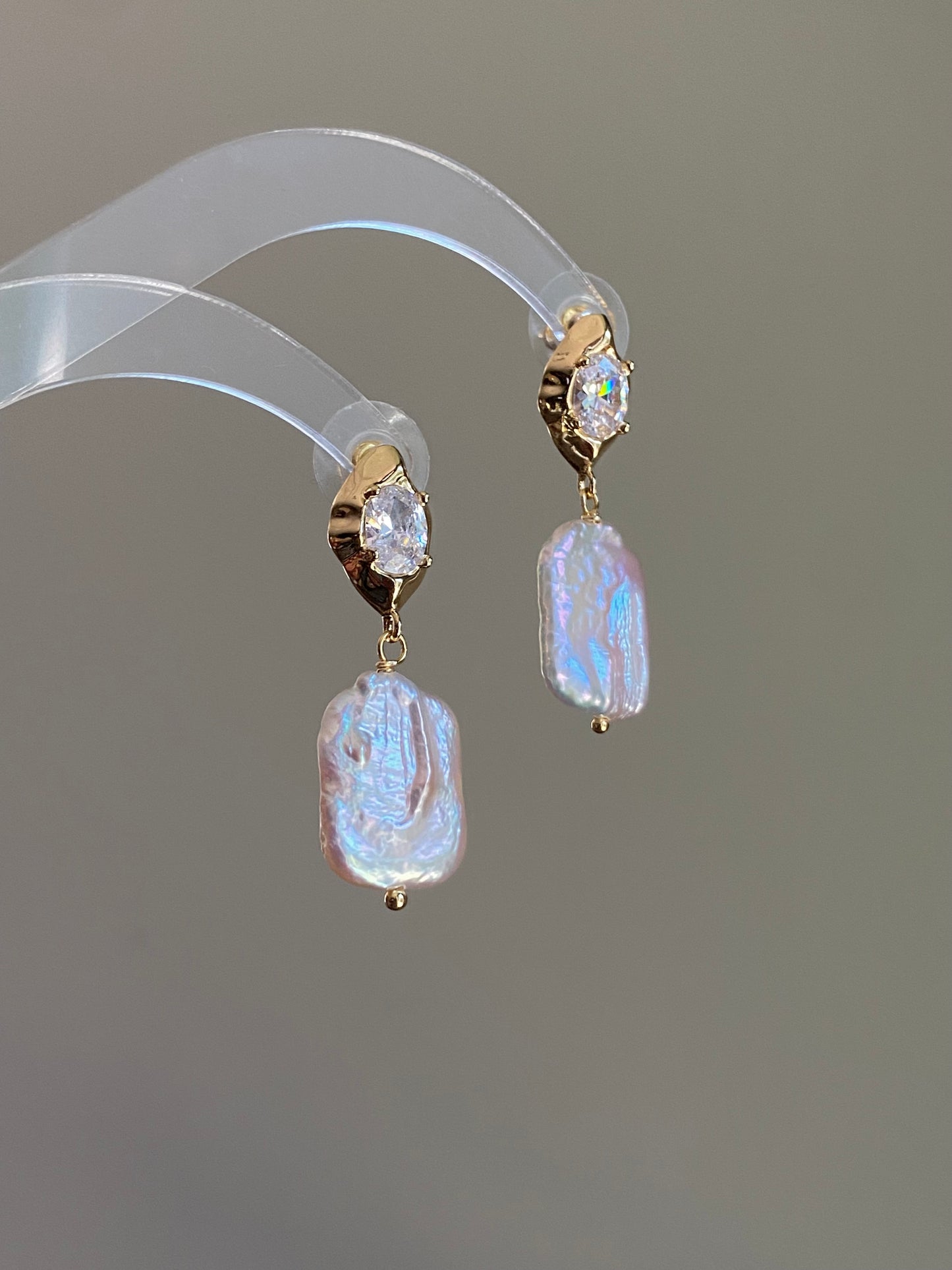 Freshwater Baroque Pearl Dangle Earrings Drop Earrings l Handmade Statement Earrings l Wedding Bridal Gift l Elegant Sparkling gift for her