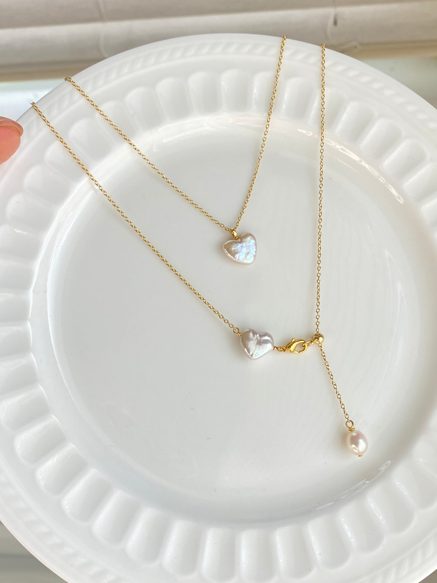 Handmade Minimalist Baroque Pearl Necklace heart Necklace slice heart chocker necklace Bridesmaid Gift for Her necklace lover gift