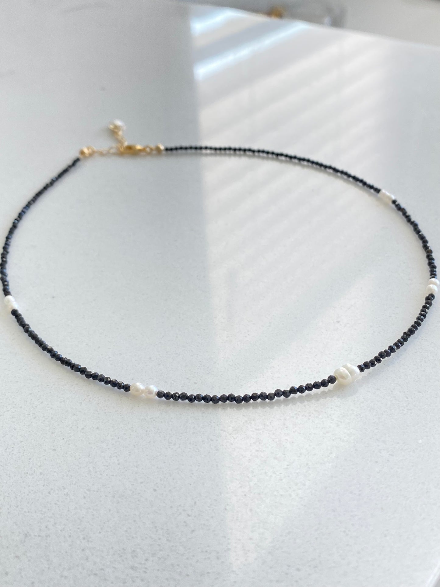 Minimalist Baroque Pearl super sparkling Dainty Black and white Modern Layering Chocker Necklace gift for her gift to them