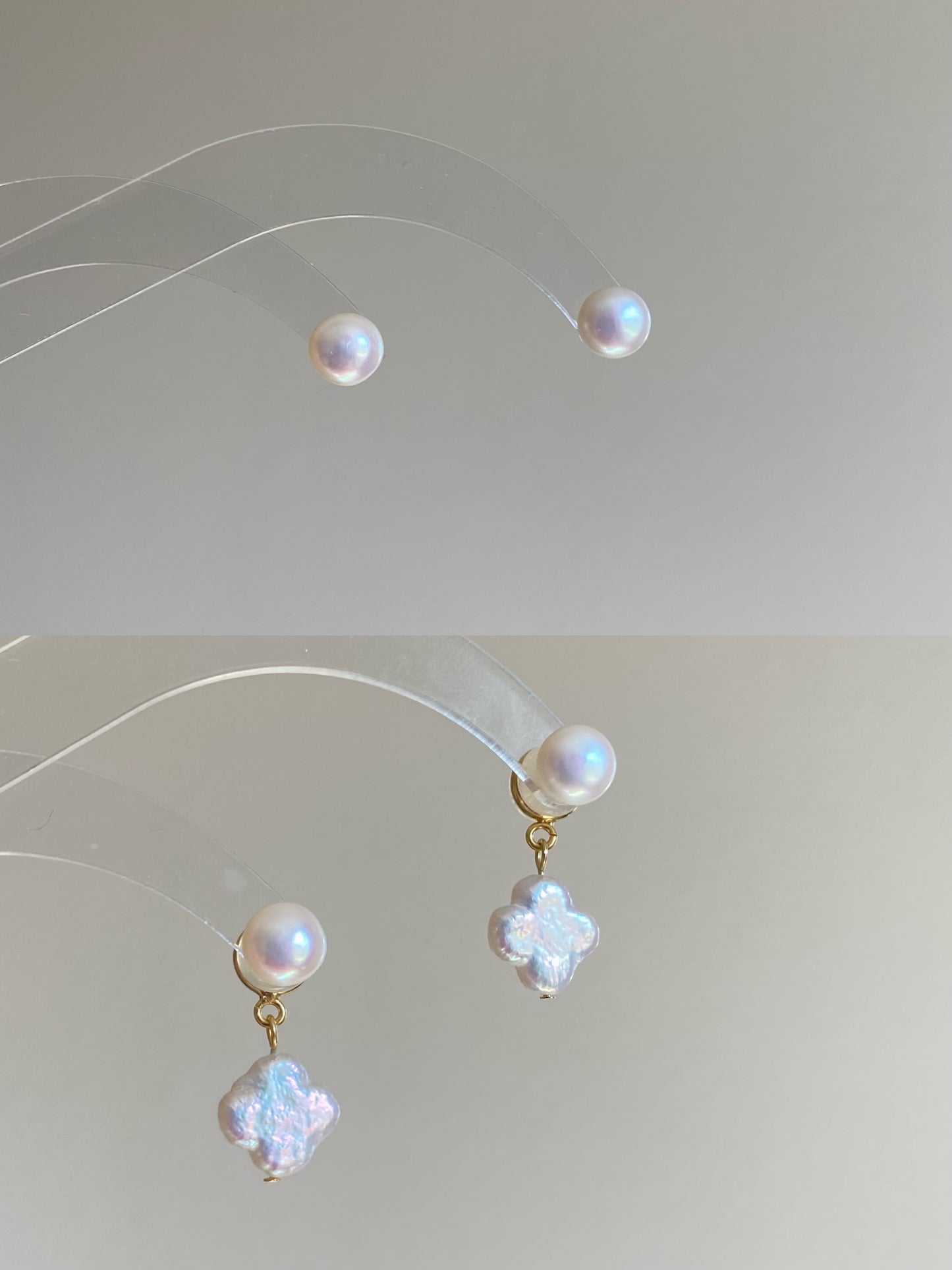 2-in-1 customizable Baroque Pearl dangle earring dainty elegant earring Bridesmaid Gift for her unique handmade earring birthday earring