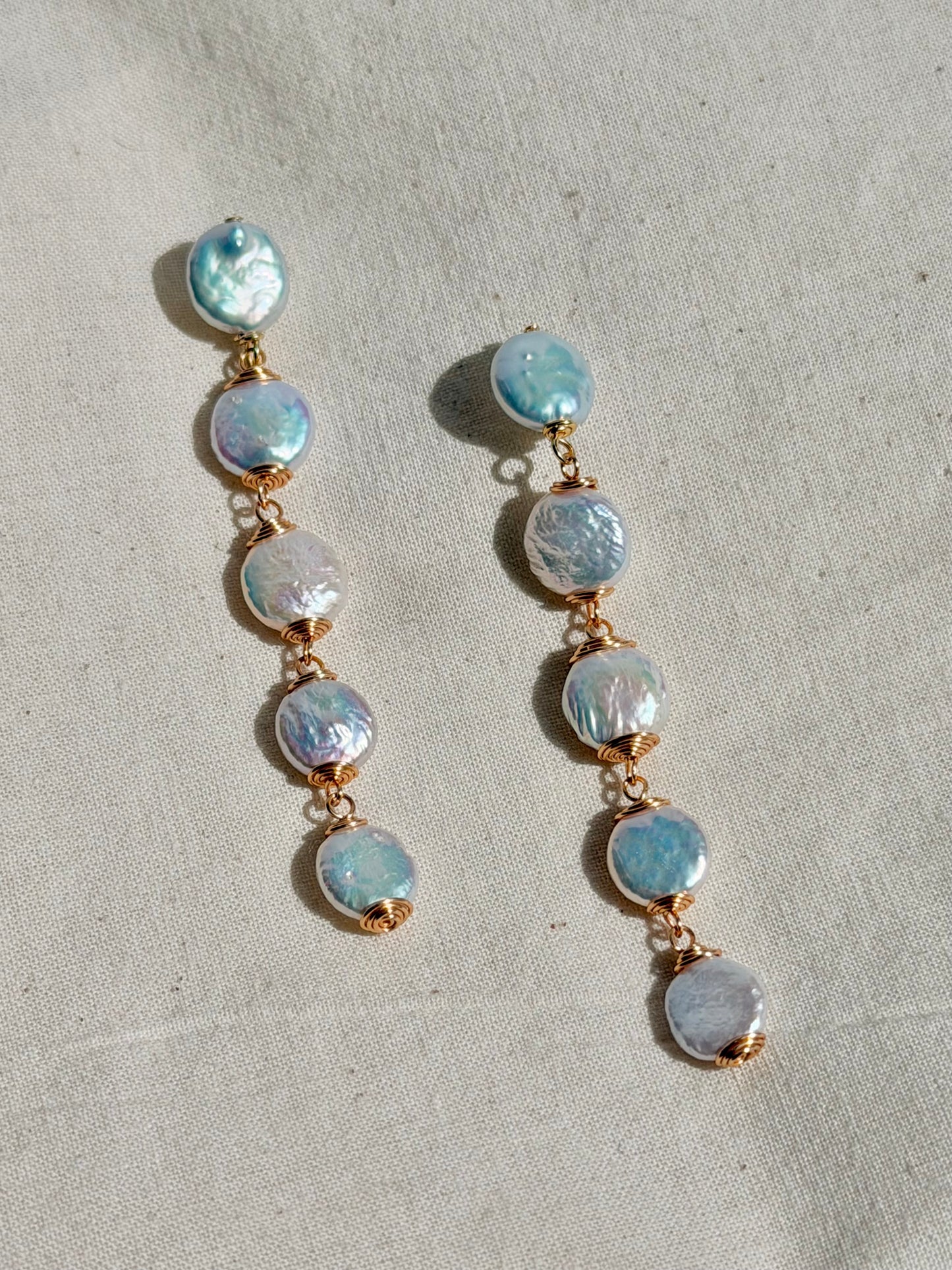 LUNA Moonfall baroque Coin Pearl Earrings