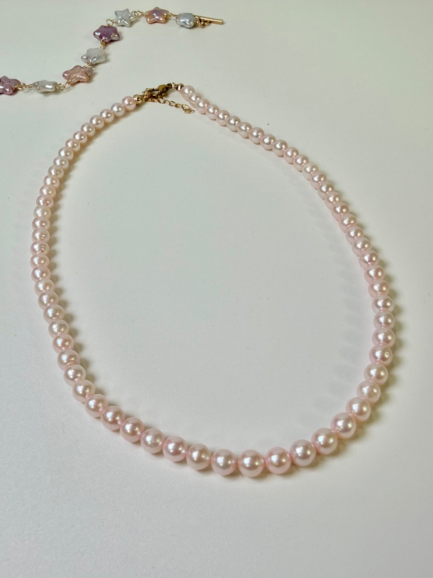 Sakura Pink Freshwater Pearl Necklace | Dainty Minimalist Pearl Choker Necklace