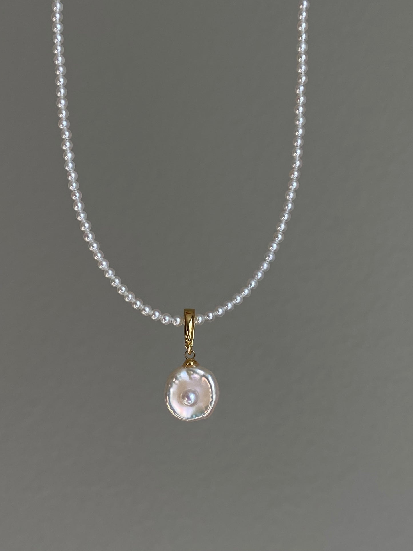 Unique Handmade Baroque Pearl Fried Egg Pendant – Removable Universal Charm for Necklace