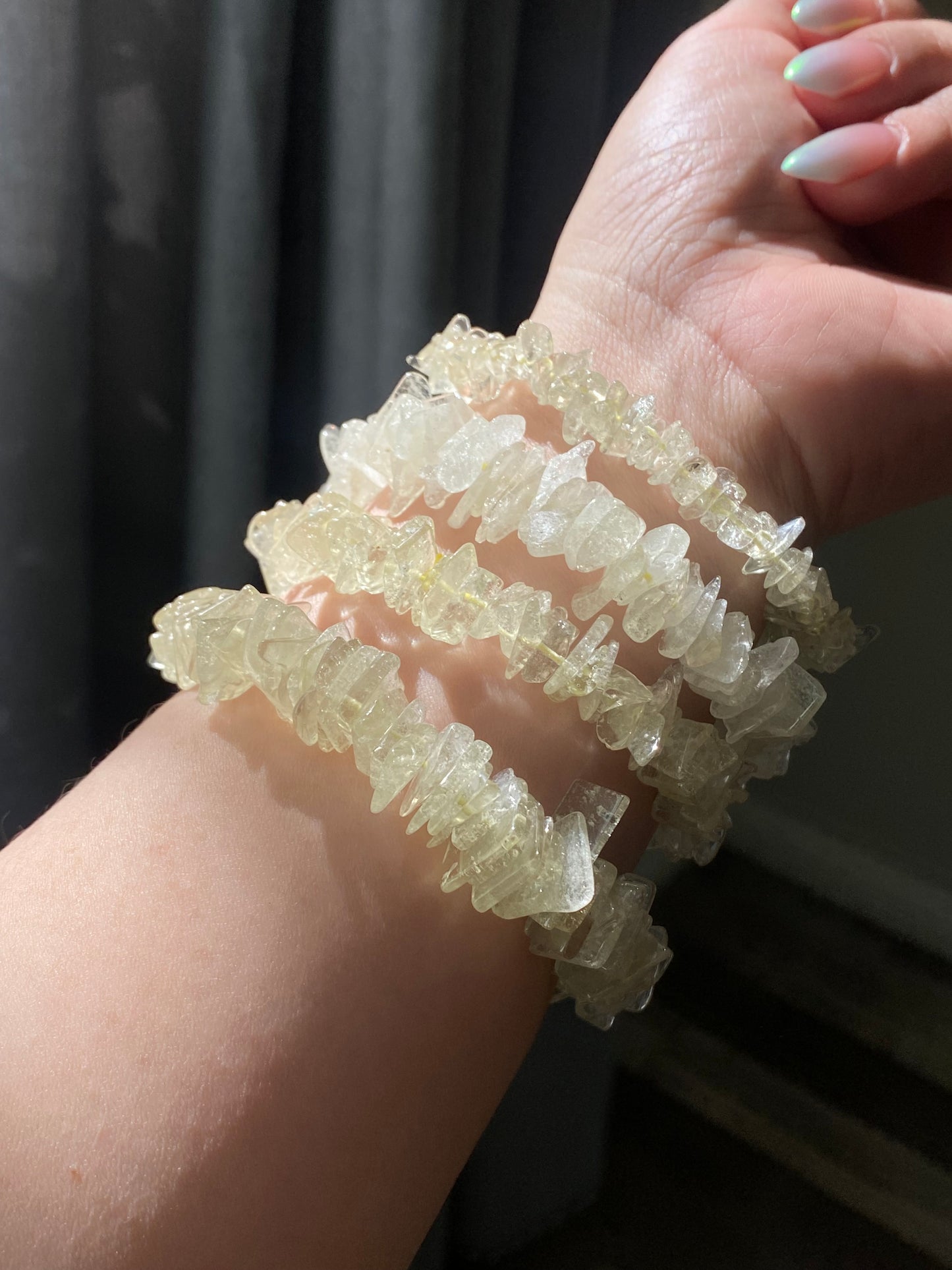 Natural High grade Libyan Gold Tektite/Libyan Desert Glass irregular shape bead bracelet high energy