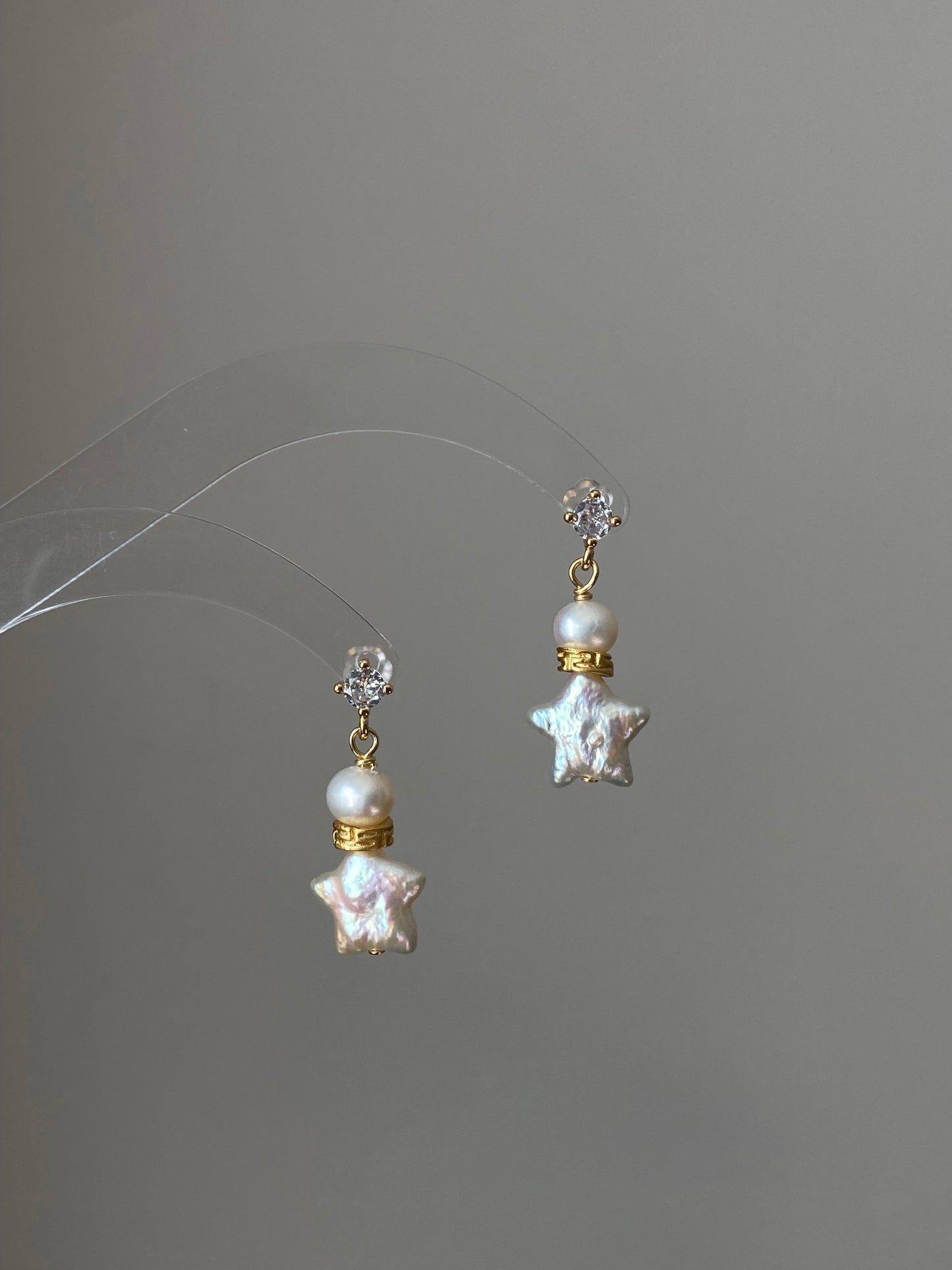Best Wishing Bottle Pearl Earrings Baroque Pearl Star Dangle Earring Detachable Pendant 3-in-1 Necklace & Earrings Dreamy Gift for Her
