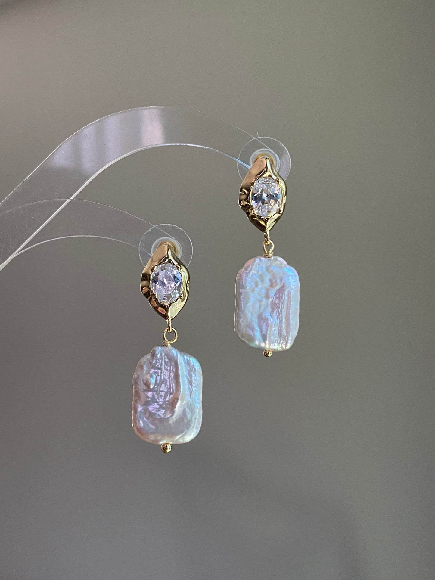 Freshwater Baroque Pearl Dangle Earrings Drop Earrings l Handmade Statement Earrings l Wedding Bridal Gift l Elegant Sparkling gift for her