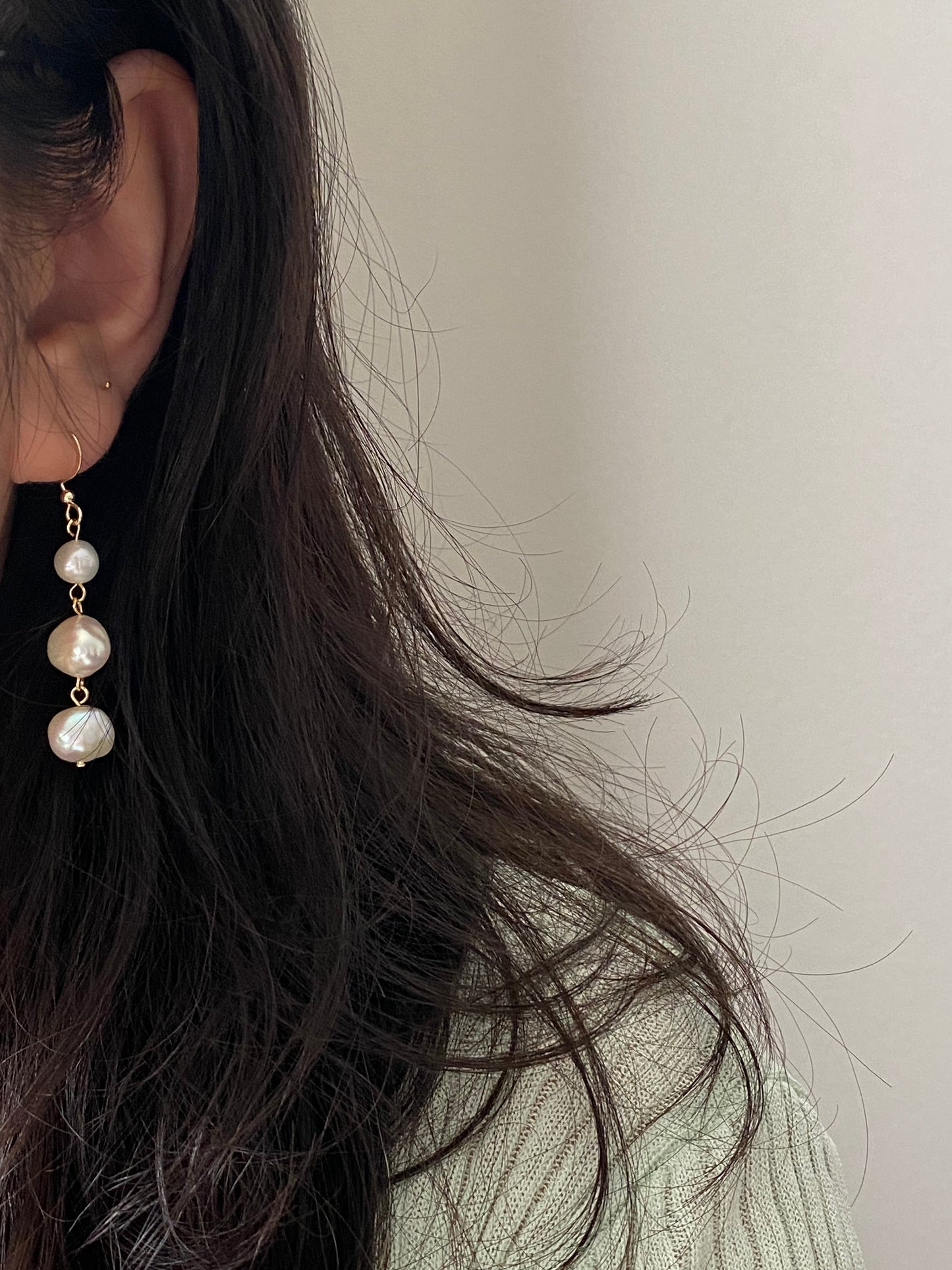 Minimalist Baroque Pearl Earrings - Dainty Wear Bridal Earring | Handmade Gold Pearl Earring | Wedding Jewellery | Bridesmaid Gift