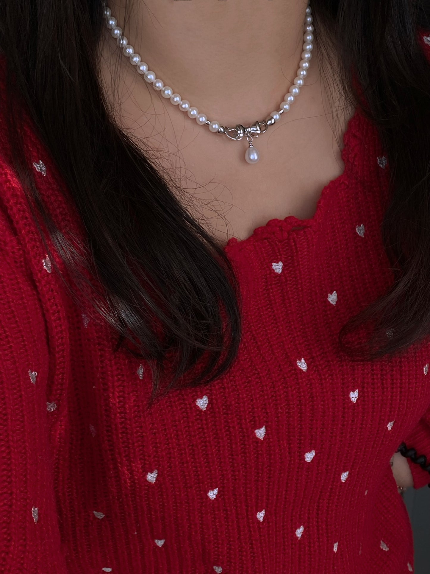 Multi-Functional Pearl Necklace with Detachable Bow Pendant, Classic Freshwater Pearls, Elegant Jewelry for Women, Gift for Her