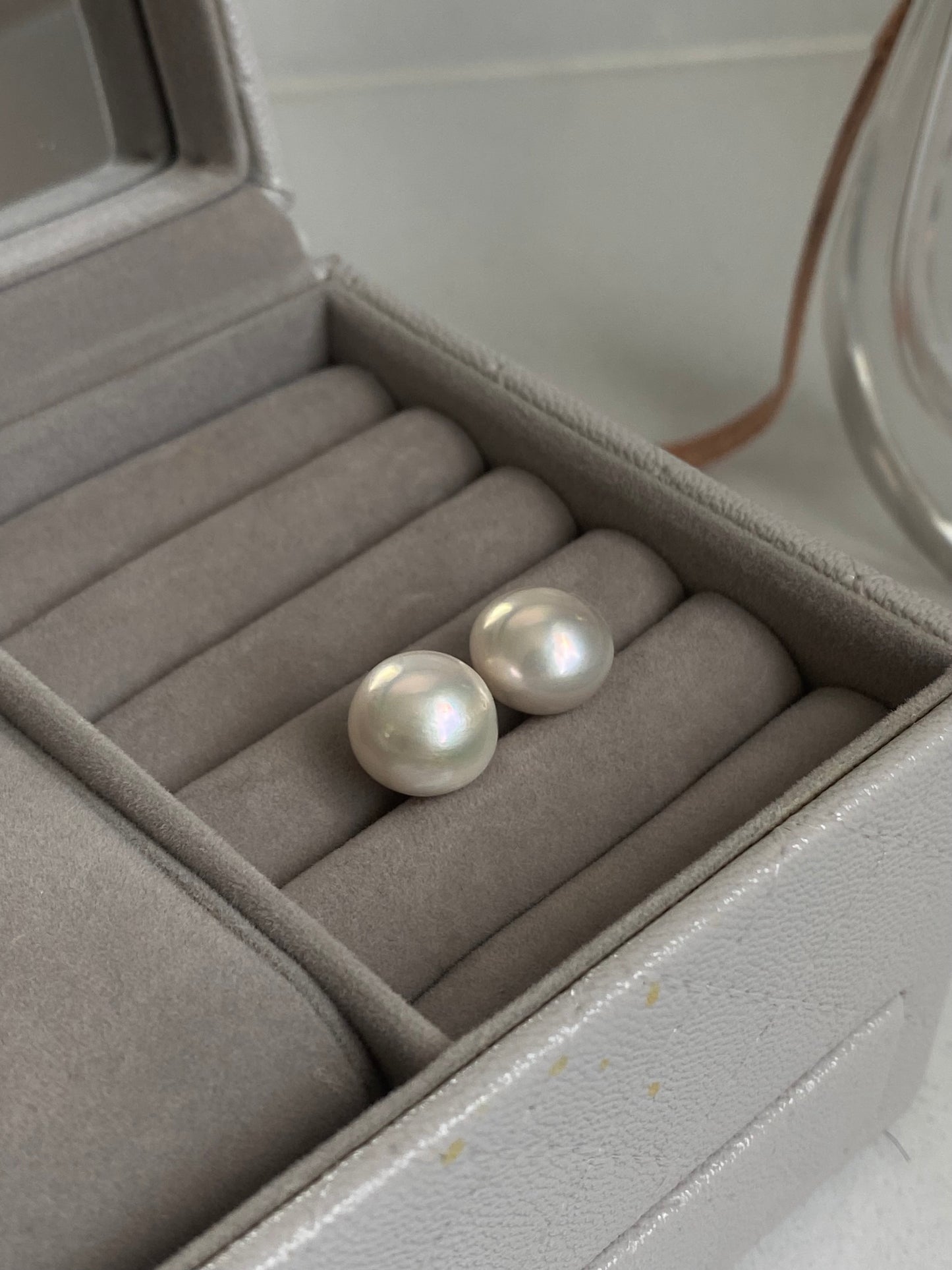 11mm+ Minimalist Large Pearl Stud Earrings Classic Freshwater Pearl Jewelry Elegant Statement Earrings gift for Mom anniversary gift