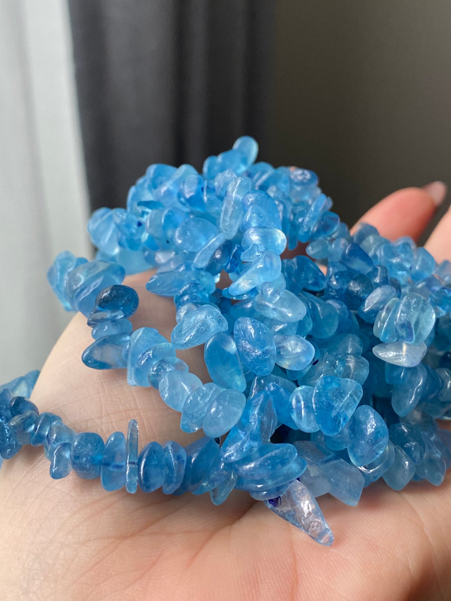 Ocean Blue Natural Aquamarine Raw nuggets handmade bracelet natural gemstone bracelet birthday stone gift for her Calm & Positive Energy