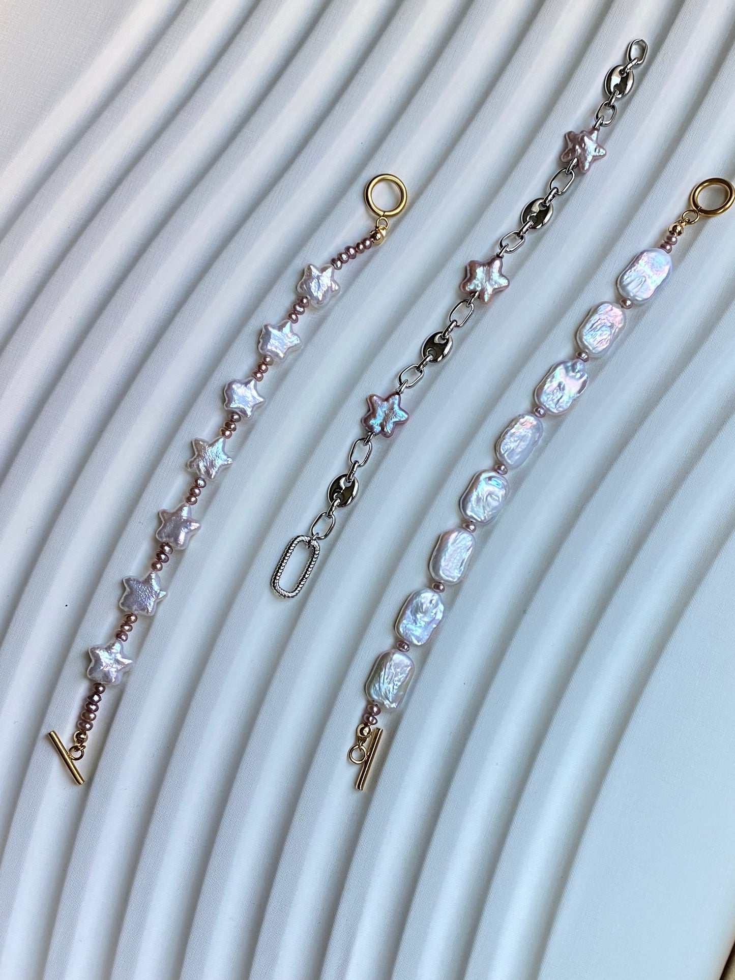 2-in-1 Baroque Square Star freshwater Pearl Bracelet Convertible Bracelet to Necklace Fairycore Layered Jewelry Bridesmaid gift for her
