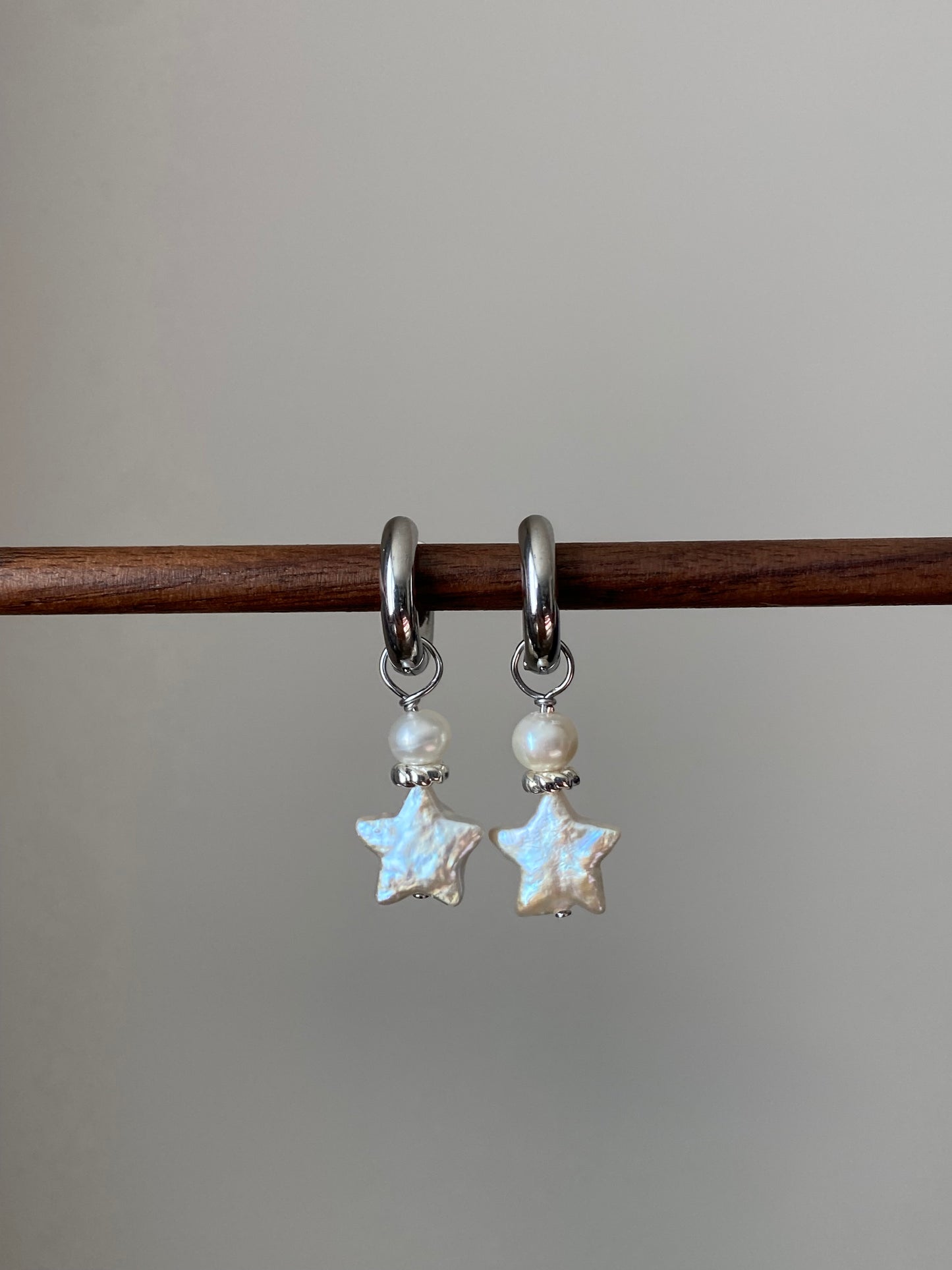 Best Wishing Bottle Pearl Earrings Baroque Pearl Star Dangle Earring Detachable Pendant 3-in-1 Necklace & Earrings Dreamy Gift for Her