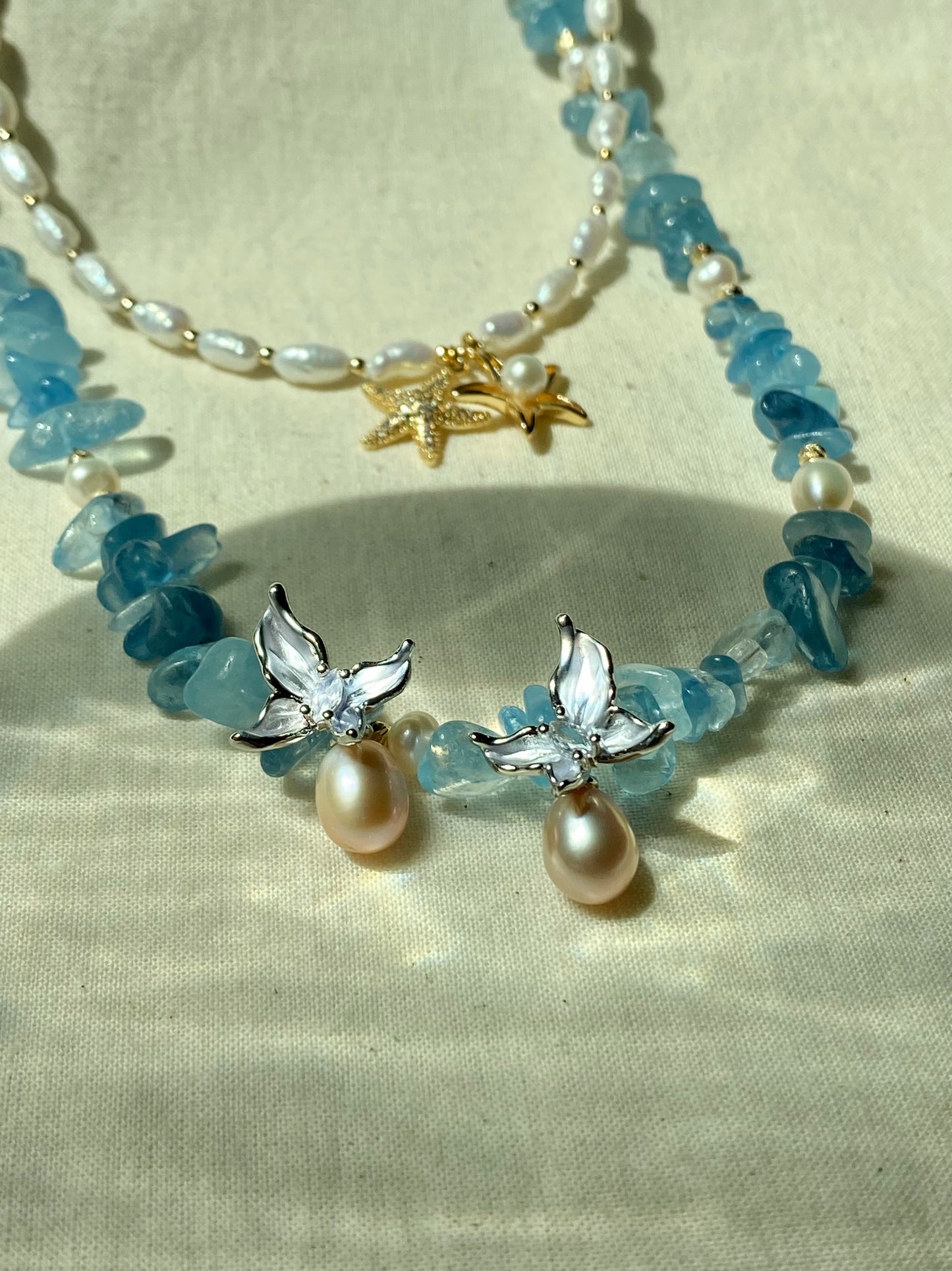 Handmade Dainty Butterfly Enamel Pearl Earrings Pink Drop Pearl Earrings Elegant Butterfly Studs Bridesmaid Gift for Her mothers day gift