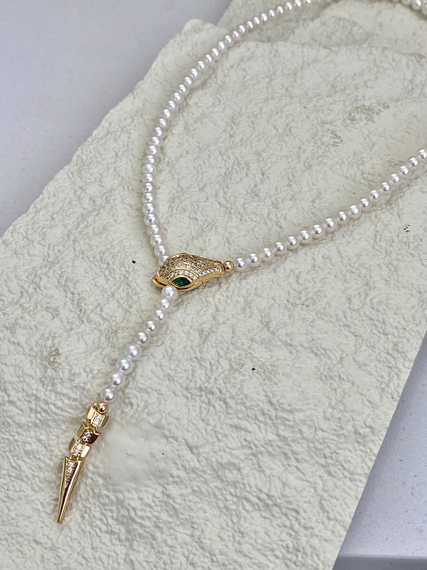 Unique Luxury Freshwater Pearl Adjustable Pearl Necklace with Snake Clasp Choker Necklace Wedding Jewelry gift for her anniversary gift