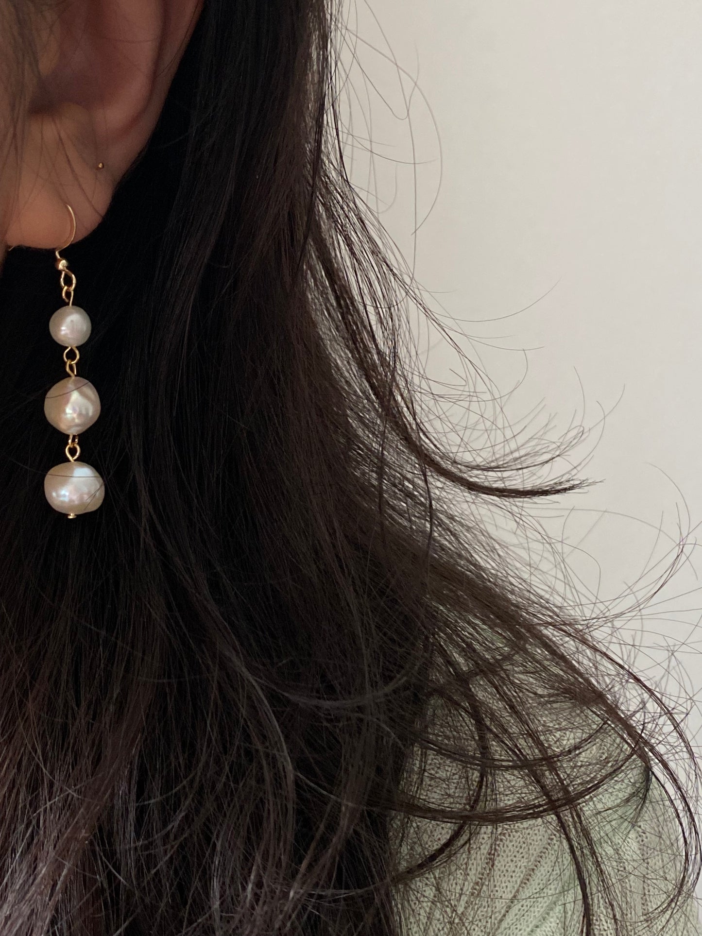 Minimalist Baroque Pearl Earrings - Dainty Wear Bridal Earring | Handmade Gold Pearl Earring | Wedding Jewellery | Bridesmaid Gift