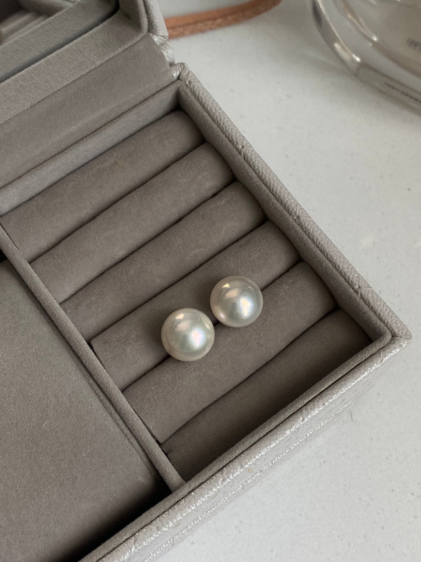 11mm+ Minimalist Large Pearl Stud Earrings Classic Freshwater Pearl Jewelry Elegant Statement Earrings gift for Mom anniversary gift