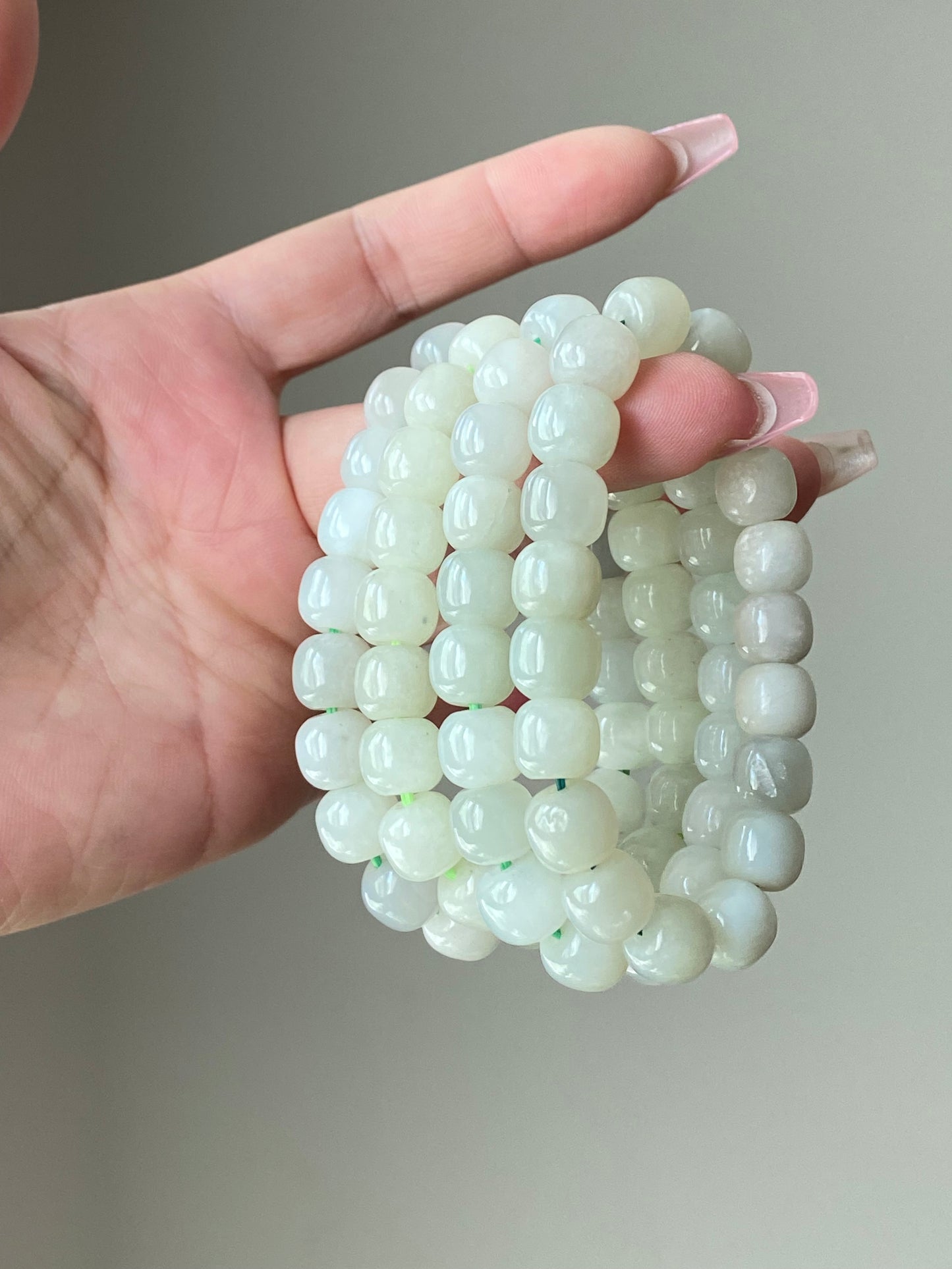 AA Natural White Jade square bead handmade Bracelet Best lucky Gift for her,gift for Mom,meditation crystal bracelet gift for him