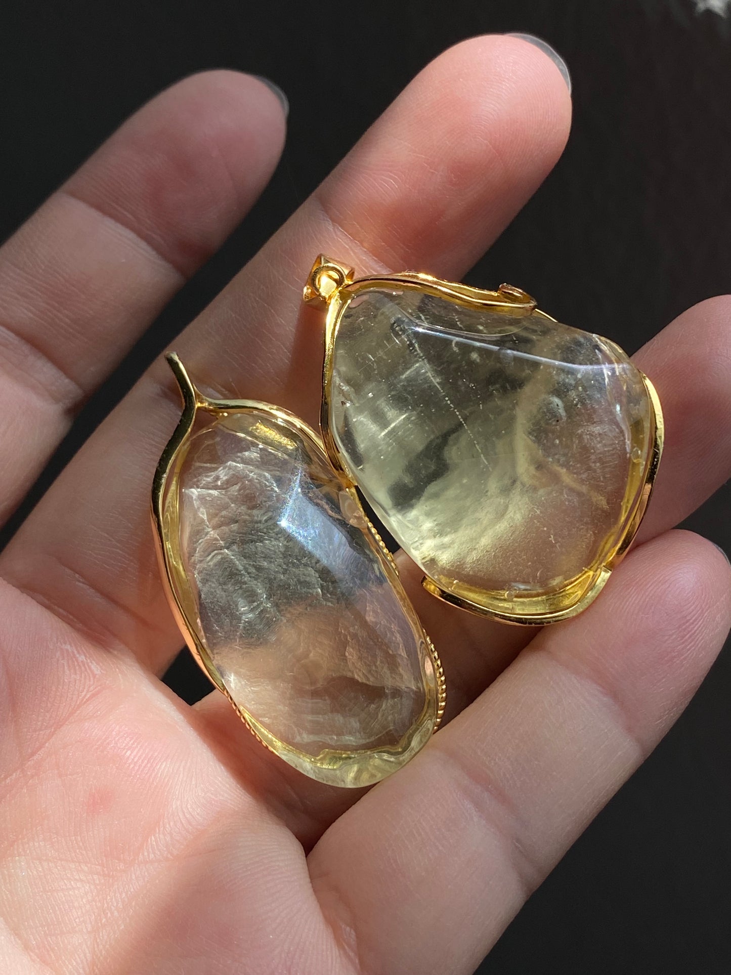 Hand Craft Libyan Desert Glass 925 Sterling Silver 18k Gold-Plated Handmade Pendant – Protection & Transformation Crystal