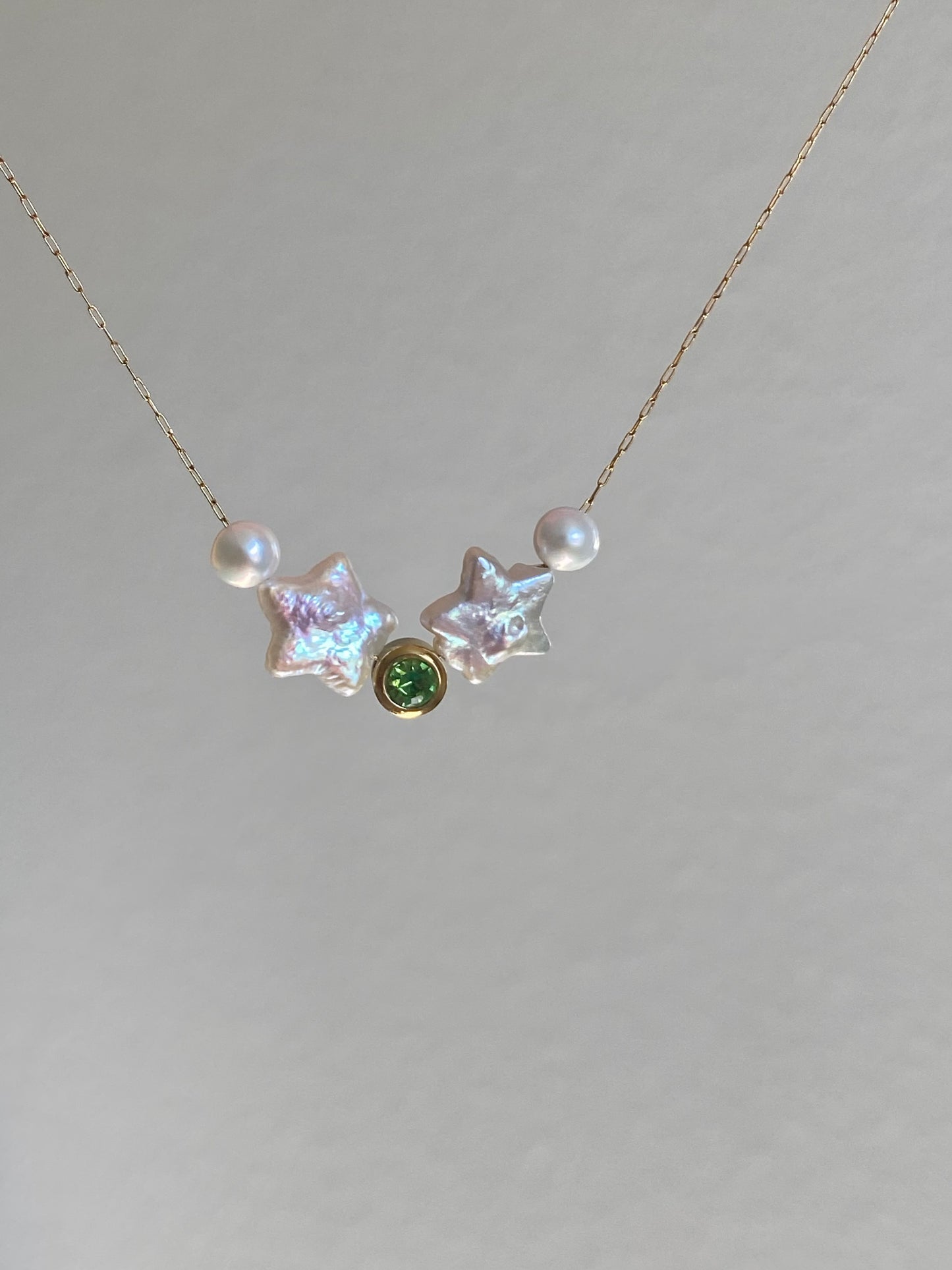 Dainty Celestial Baroque Pearl Star Choker Necklace,Custom Birthstone Pearl Necklace, Elegant Jewelry, Minimalist Bridesmaid Gift for Her