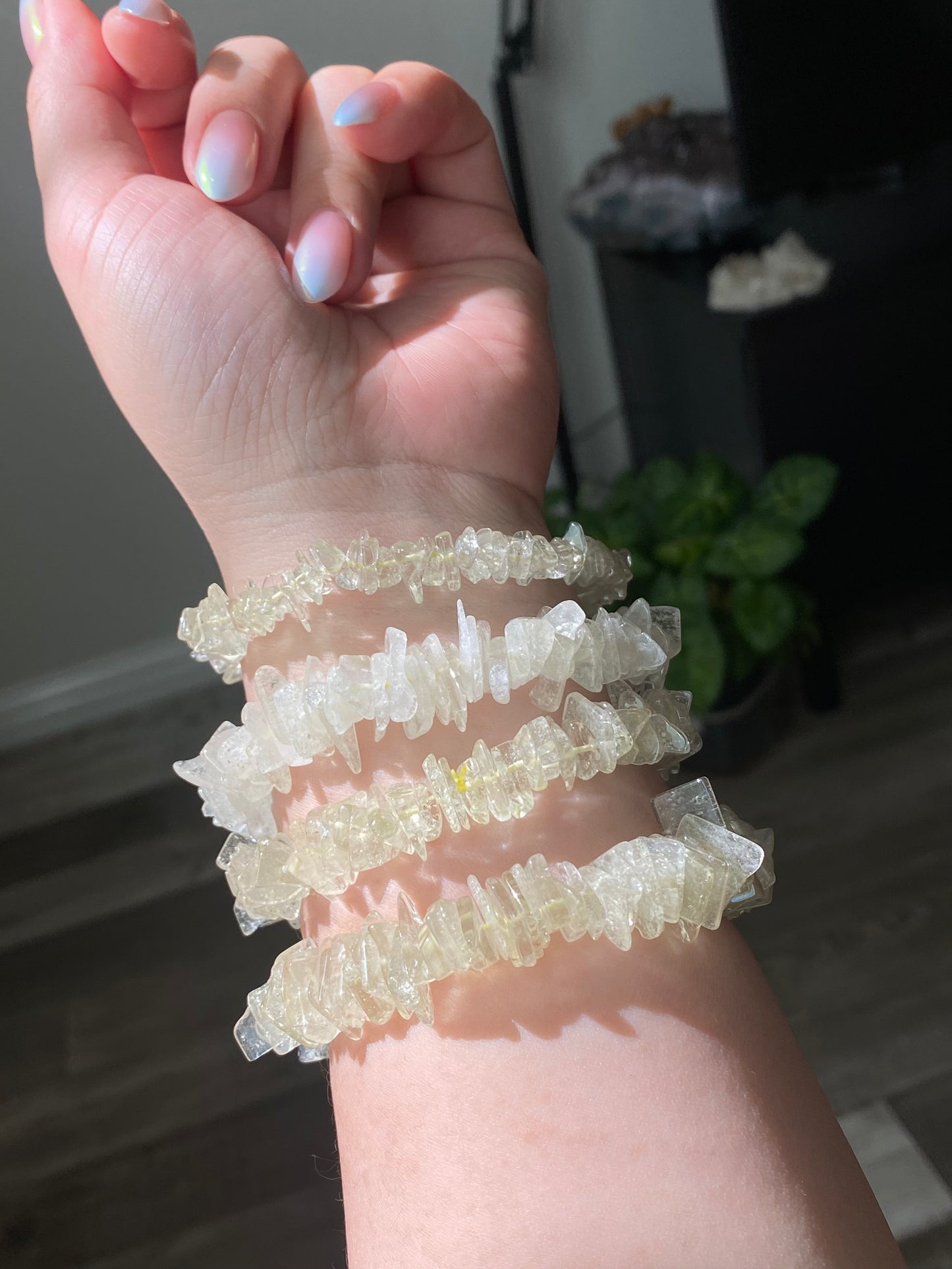 Natural High grade Libyan Gold Tektite/Libyan Desert Glass irregular shape bead bracelet high energy