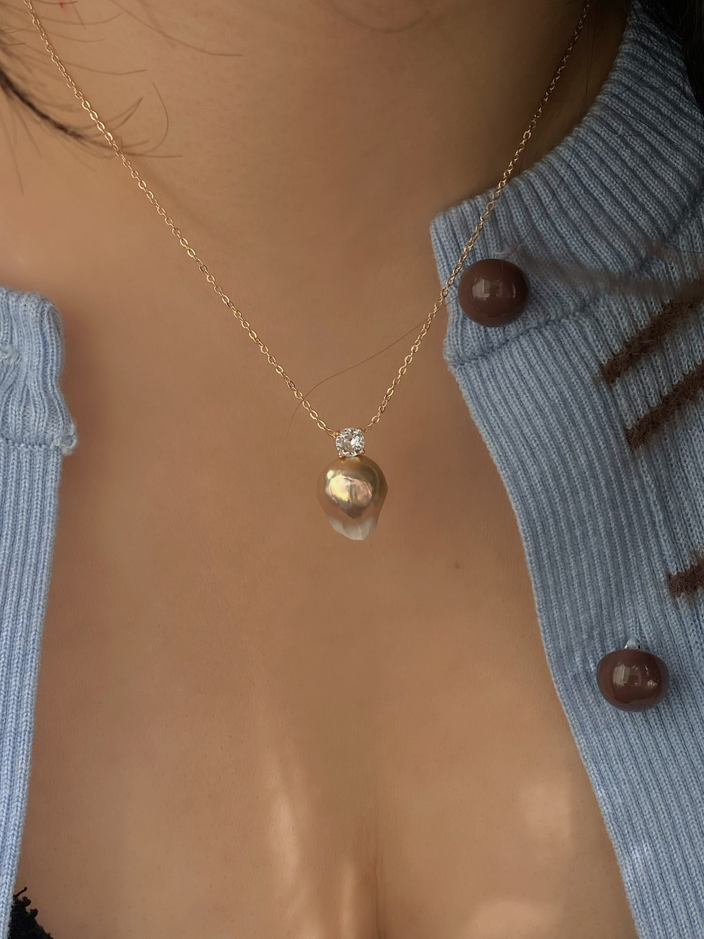 Elegant Dainty Natural freshwater baroque pearl pendant necklace custom made pendant choker necklace birthday gift for her anniversary gift