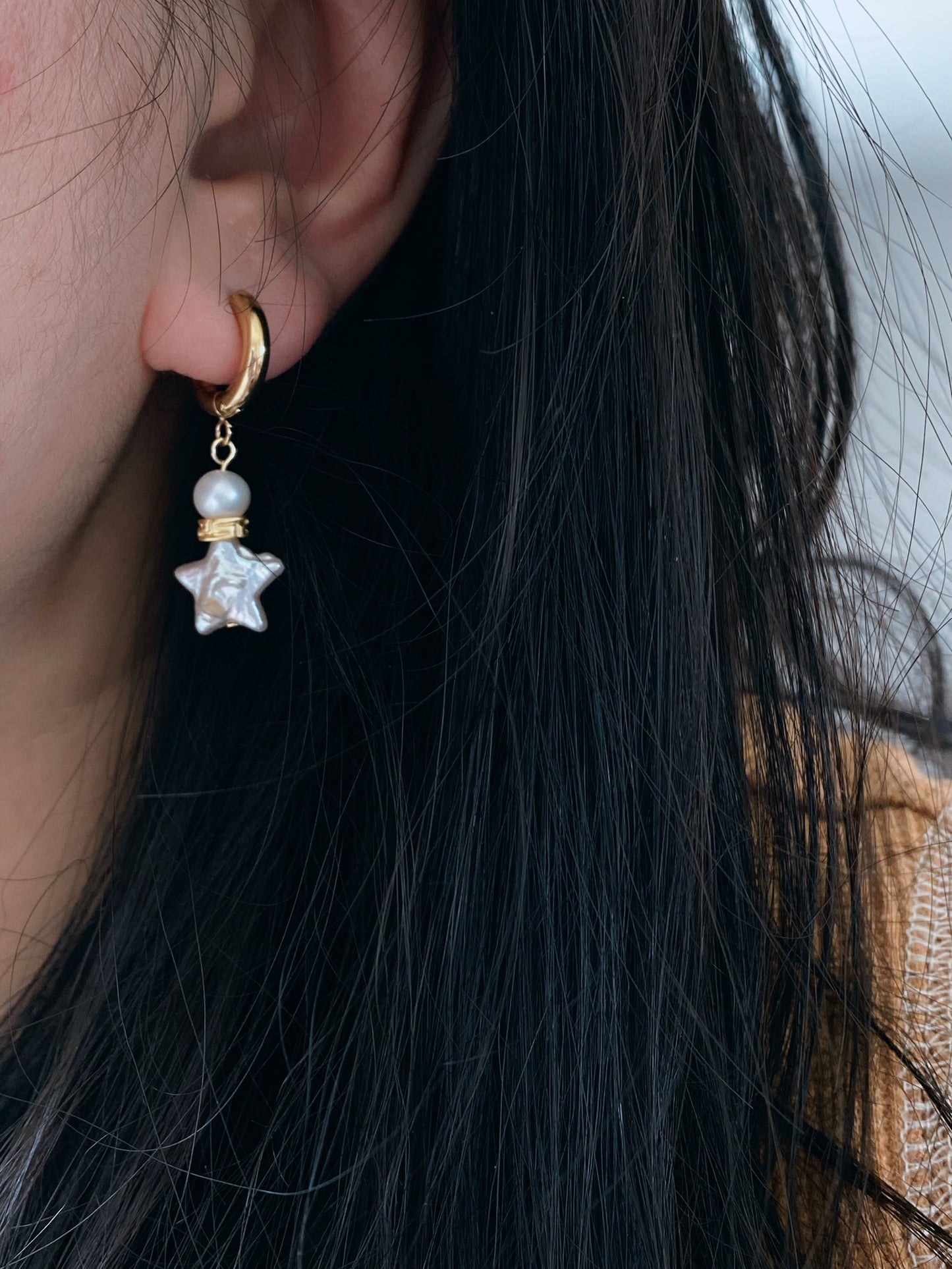 Best Wishing Bottle Pearl Earrings Baroque Pearl Star Dangle Earring Detachable Pendant 3-in-1 Necklace & Earrings Dreamy Gift for Her