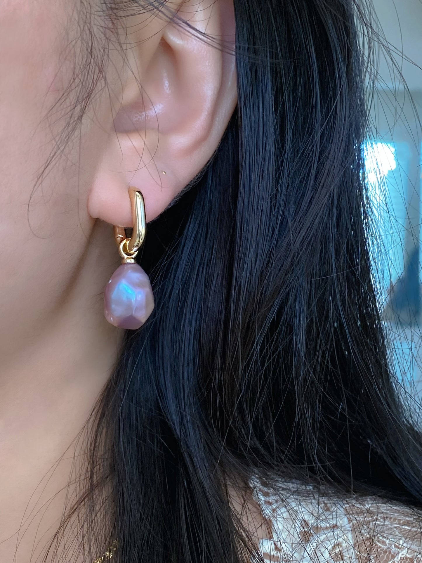 Handmade Detachable Fireball Baroque Pearl Earrings | Diamond Baroque Pearl Dangle Earring | Versatile Design |Convertible Necklace Pendant