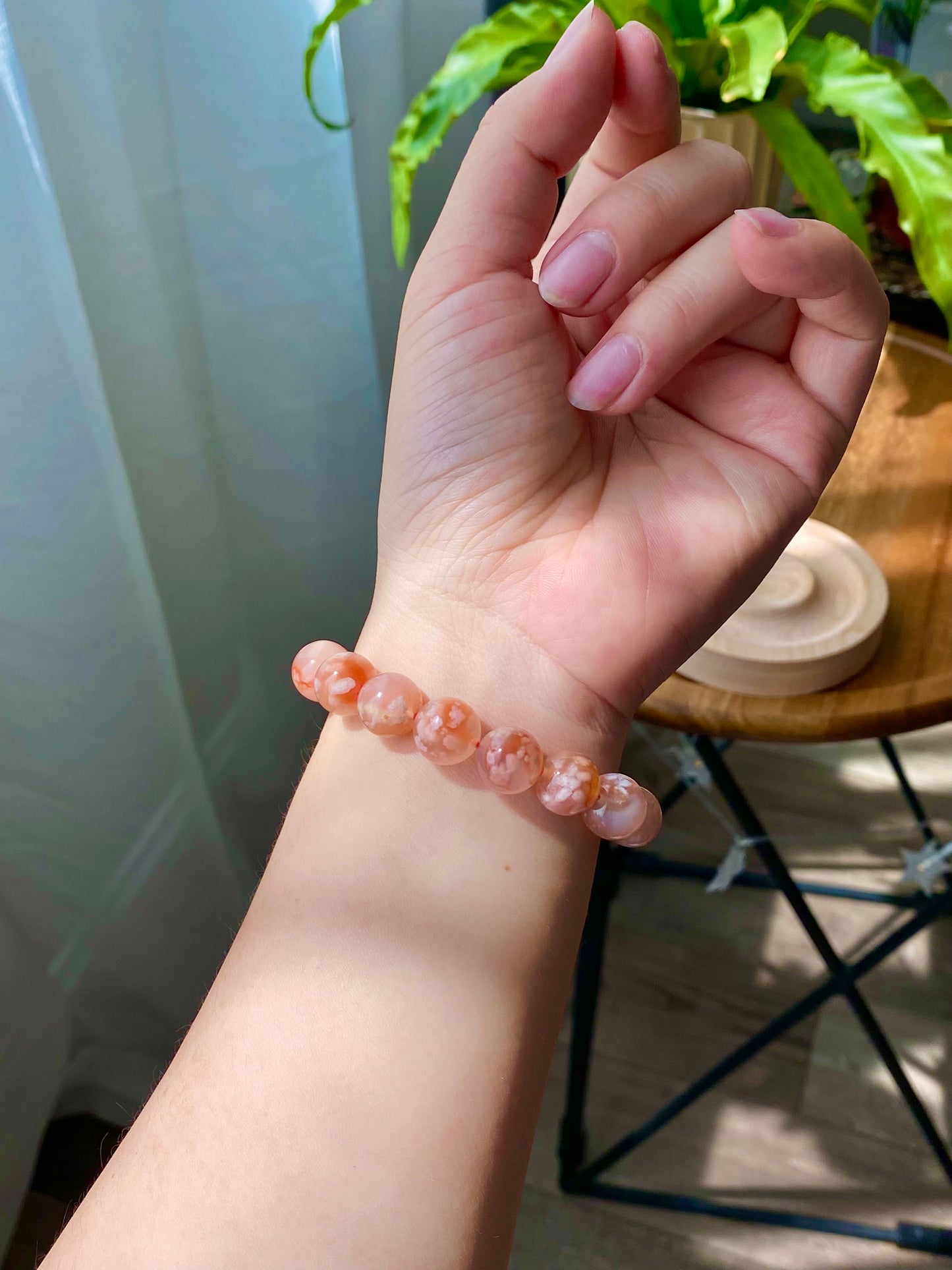 High end grade red tone clear clean flower agate smooth polish round cherry blossom agate,gift for her