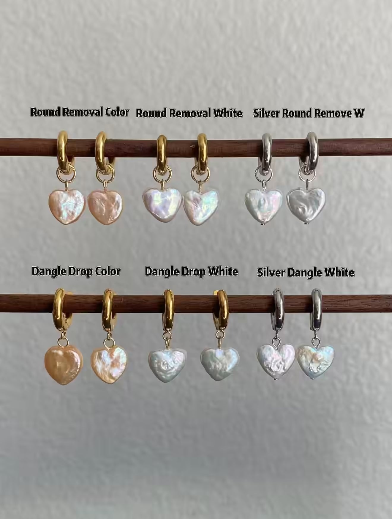 Hand-crafted Natural Baroque Pearl Heart Dangle Hoops